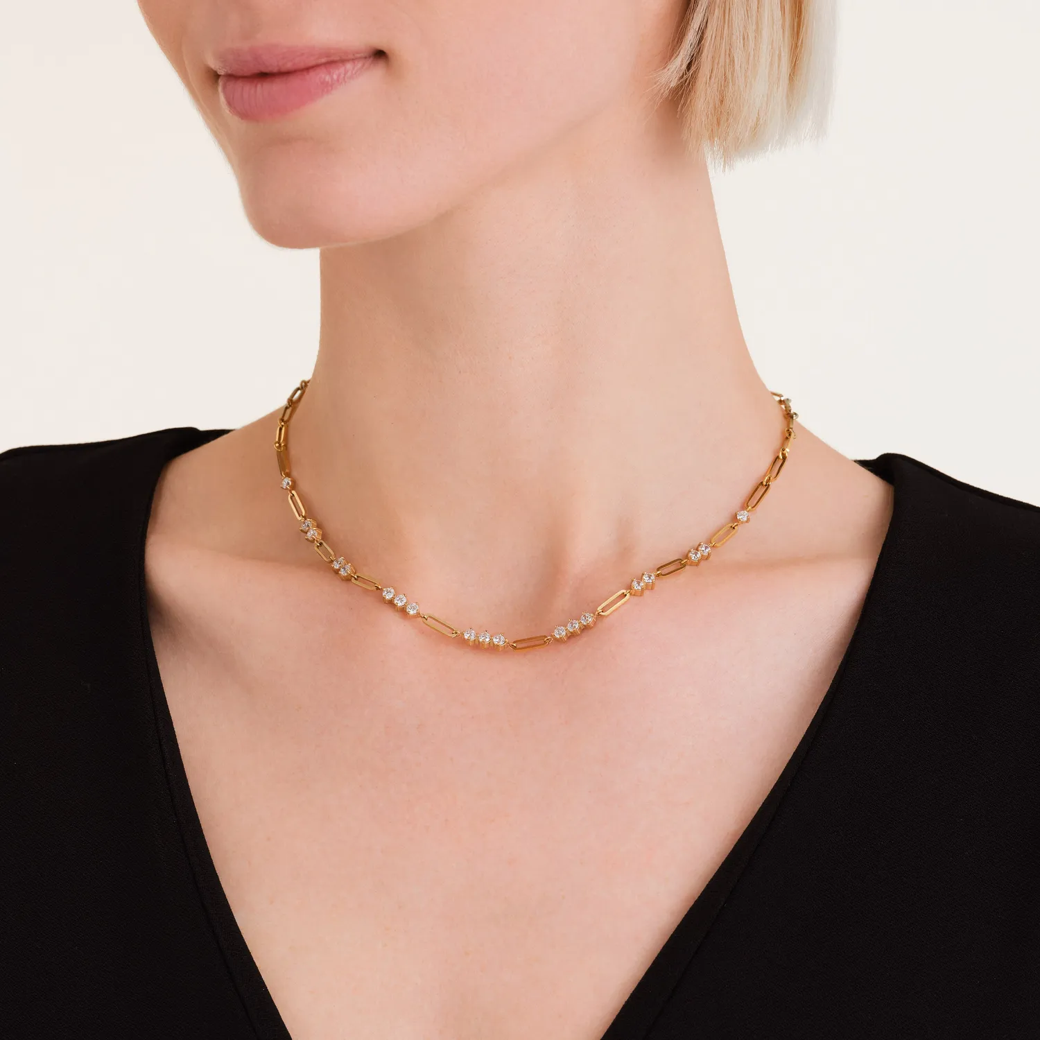 Rosefield Stones Bar Necklace halskjede gull 42–46 cm