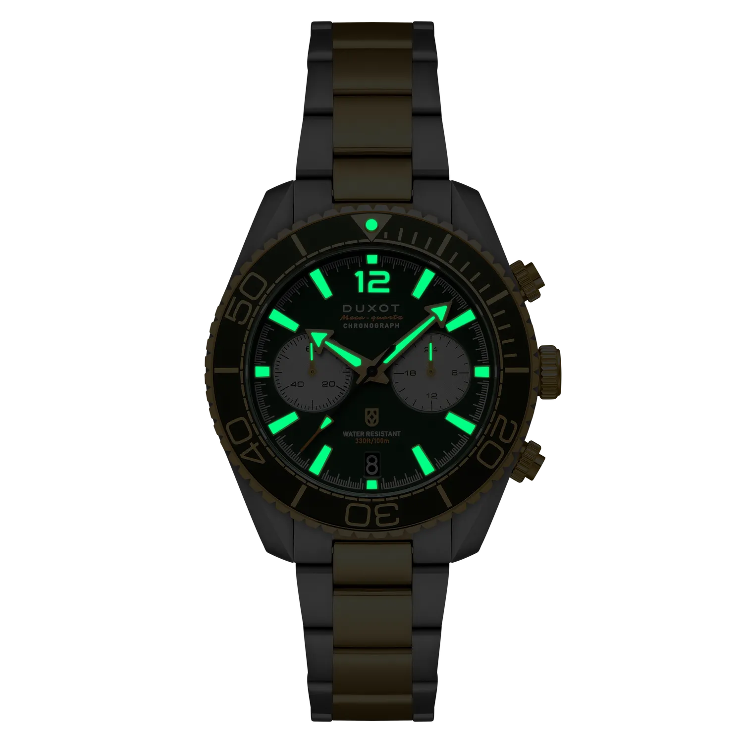 Duxot Tiburon klokke Green Gold med lenke