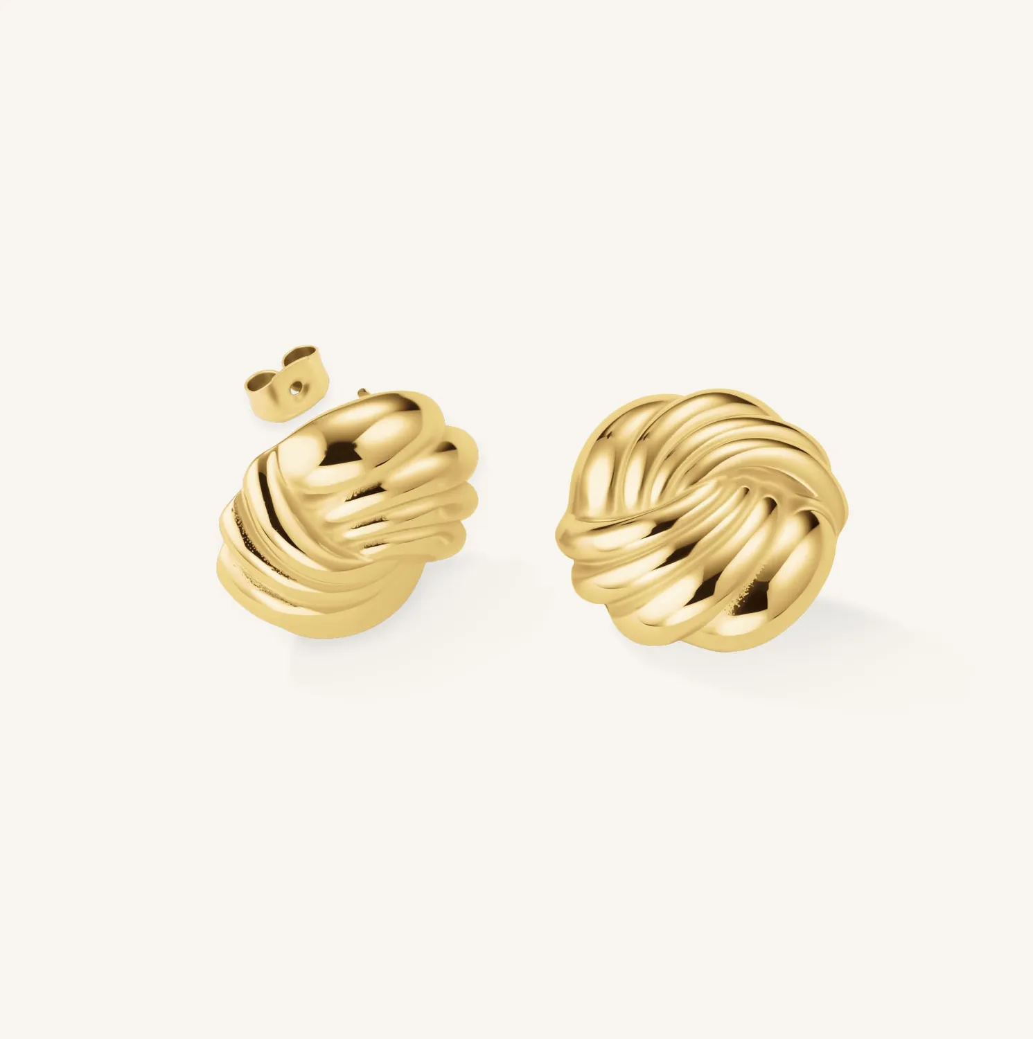 Rosefield Spiral Studs ørestikker gull 2 cm