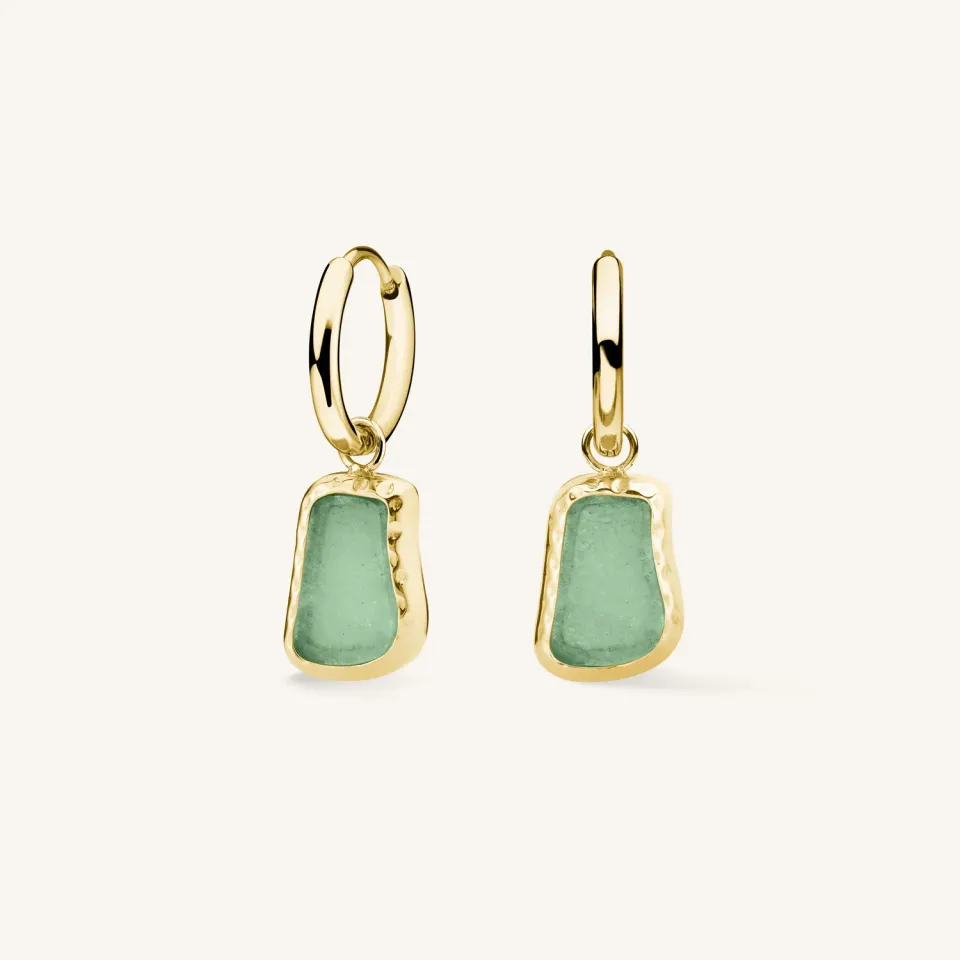 Rosefield Organic Gemstone Earrings gull øredobber aventurin