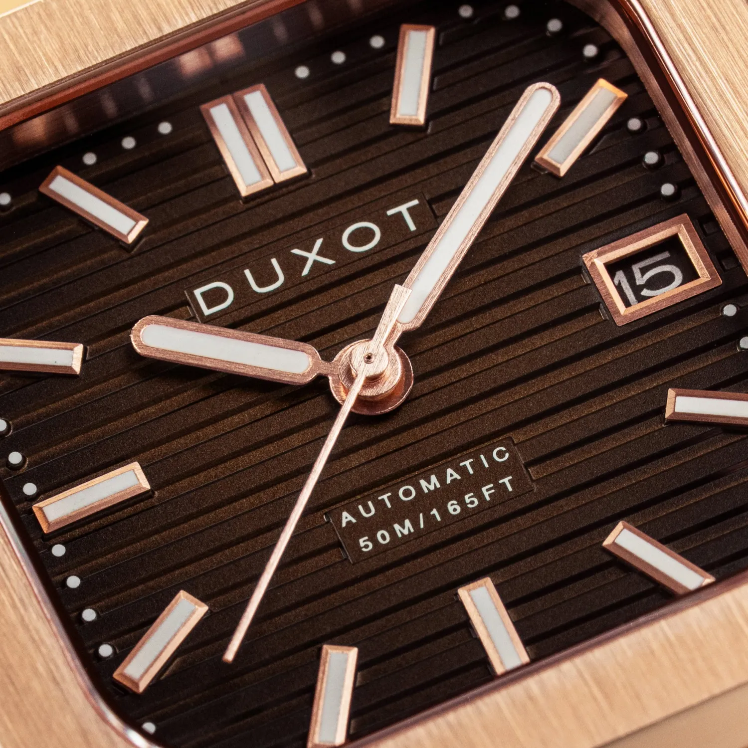 Duxot Quadrata Automatic klokke Walnut Brown 42 mm