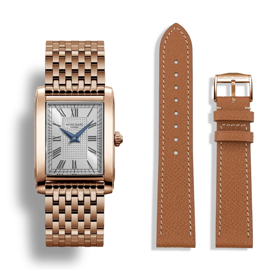 MonChard Classic White on Bracelet - Gold klokke 24,9 mm