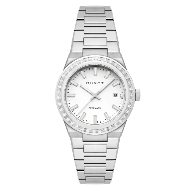 Duxot Alicante White Gleam klokke med tre utskiftbare bezeler