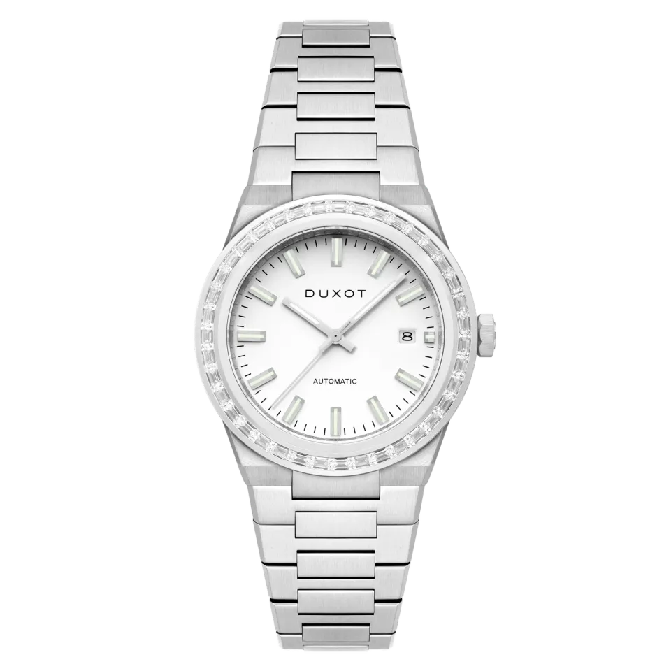 Duxot Alicante White Gleam klokke med tre utskiftbare bezeler