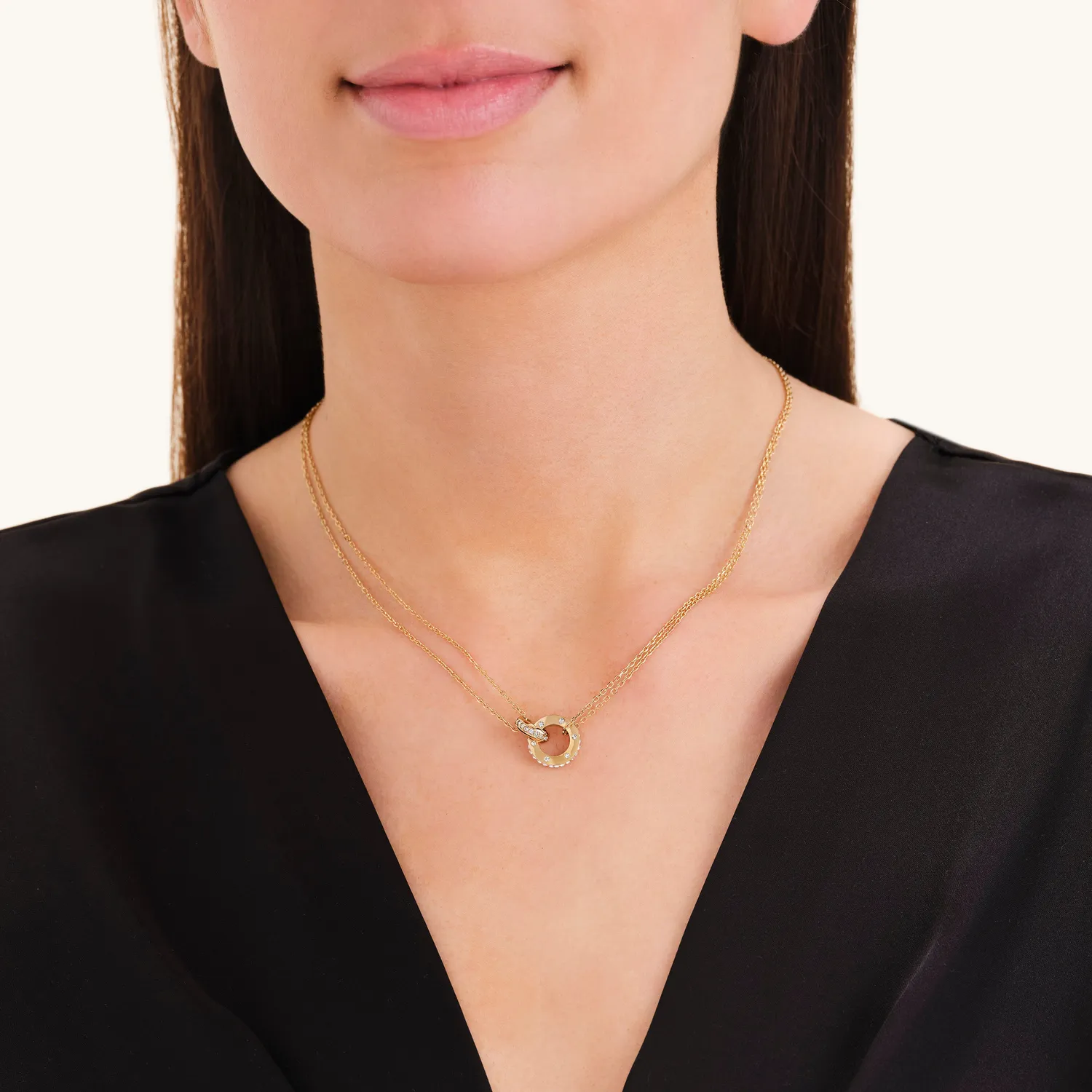 Rosefield Love Connection Necklace halskjede gull 42–46 cm