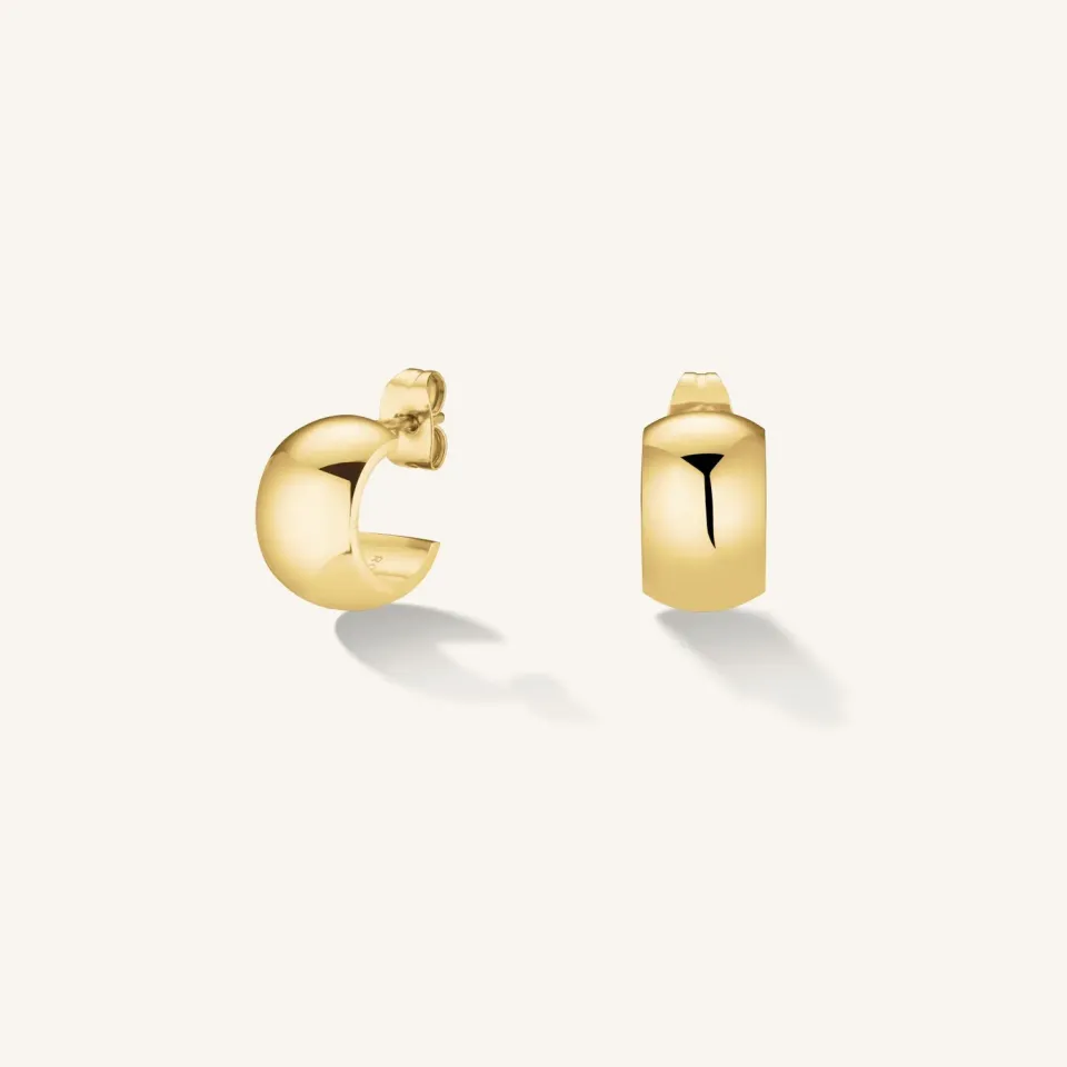 Rosefield Essentials Wide Hoops-øreringer gull