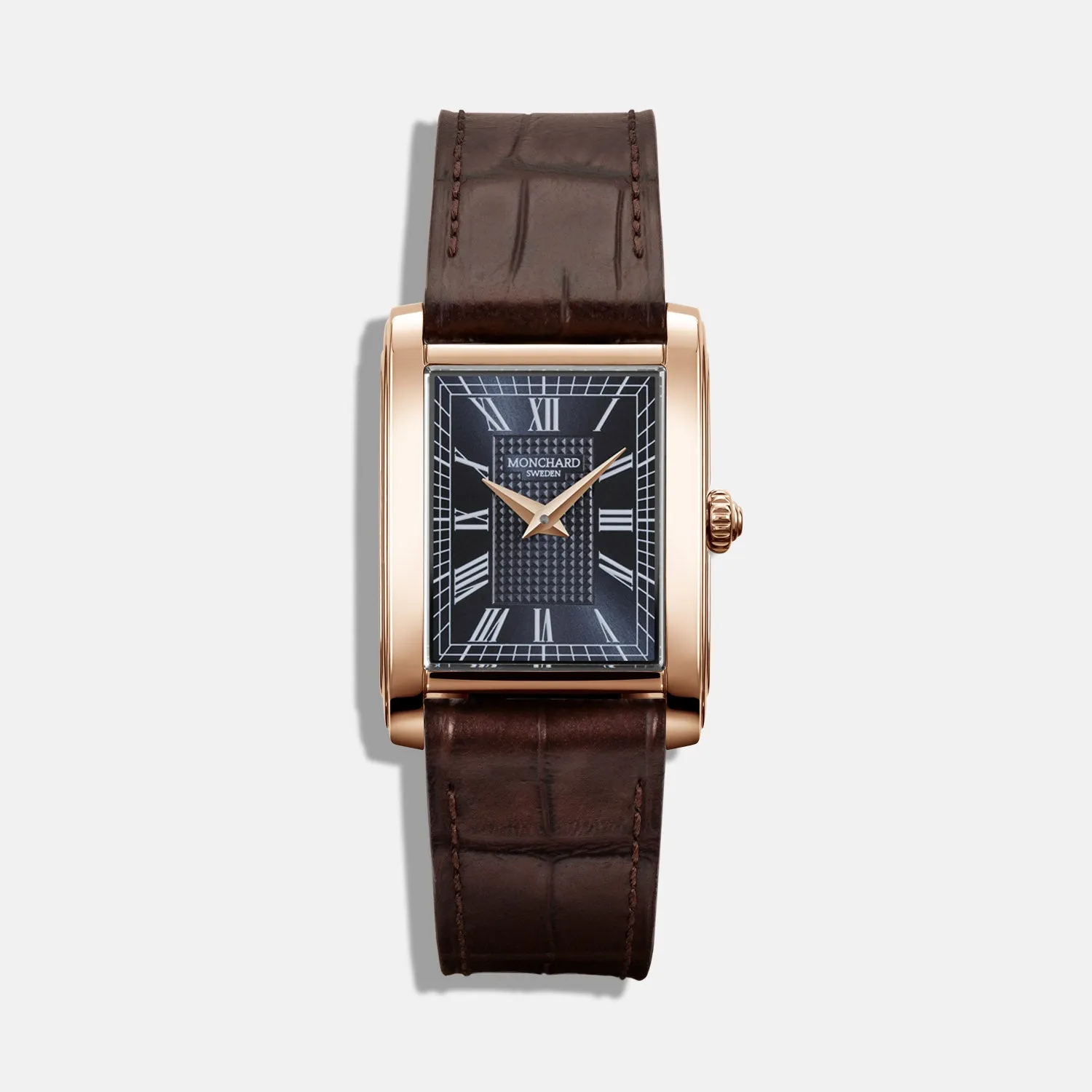 MonChard Royal Blue on Strap - Gold klokke svart rem 24,9 mm