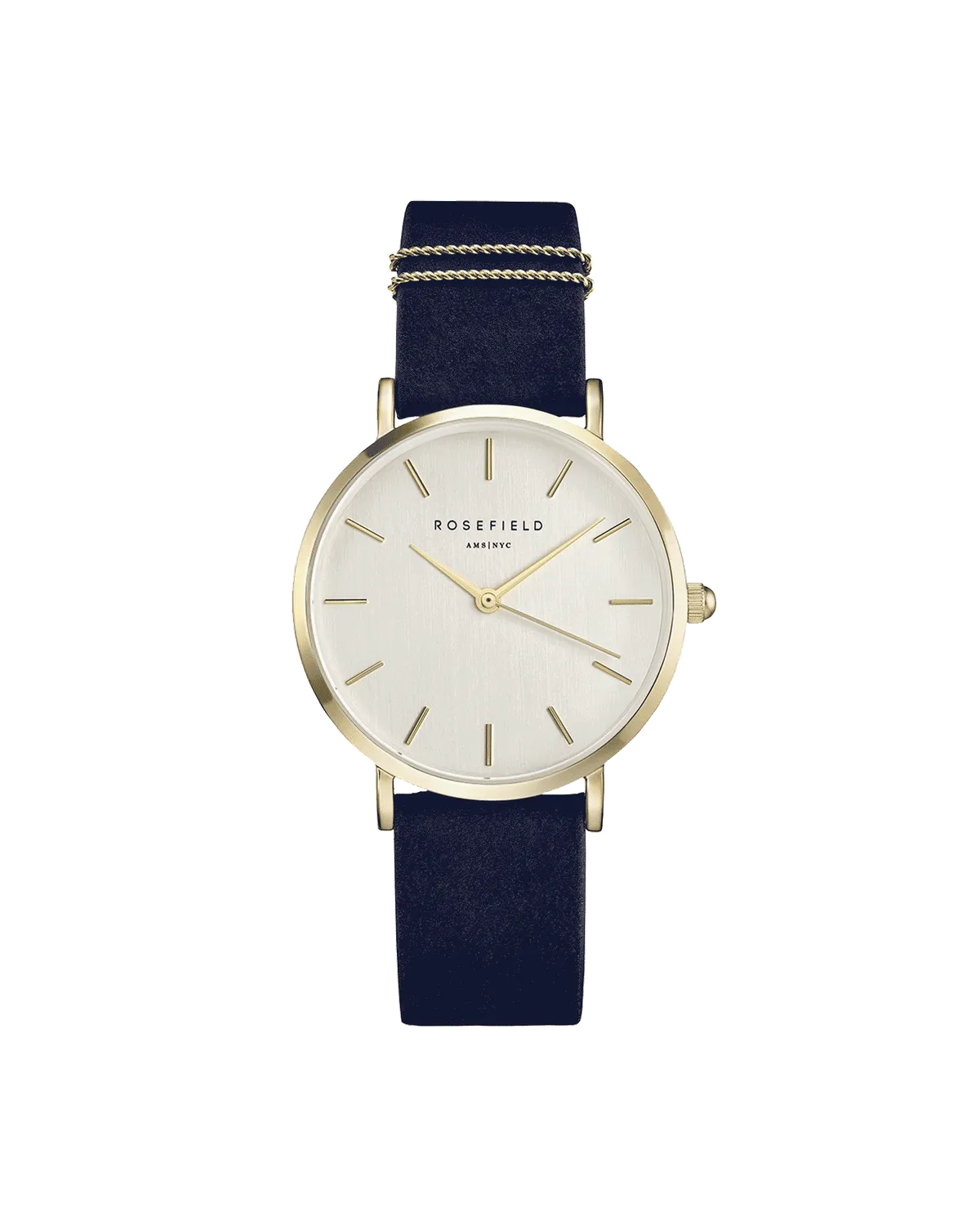 Rosefield West Village klokkereim 16 mm Velvet Blue nubuk