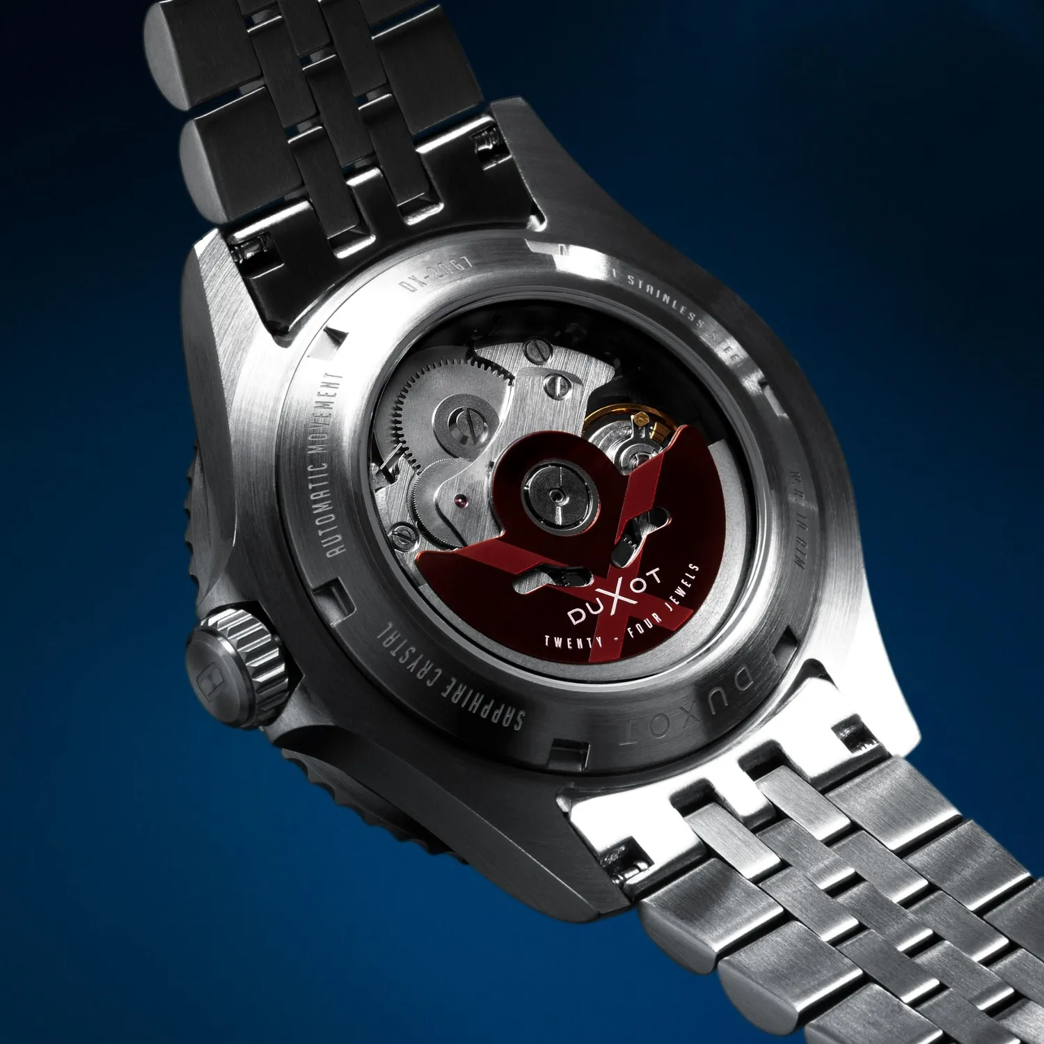 Duxot Atlantica Skeleton Diver Automatic dykkerklokke Orange Black 100 m