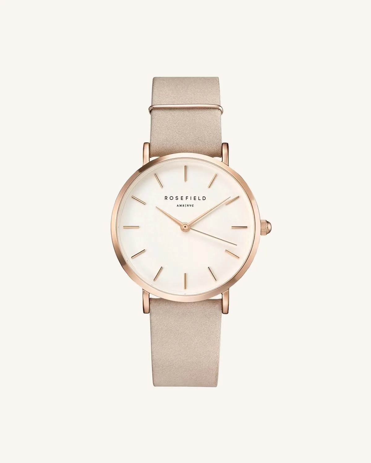 Rosefield West Village klokkereim 16 mm soft pink nubuck