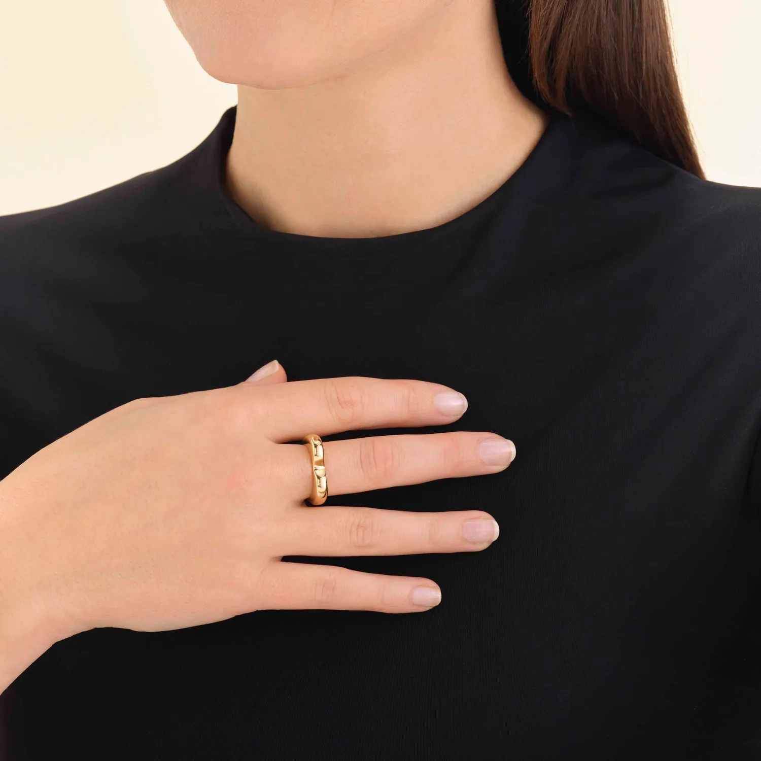 Rosefield Heart Ring gullring størrelse 52 gullbelagt