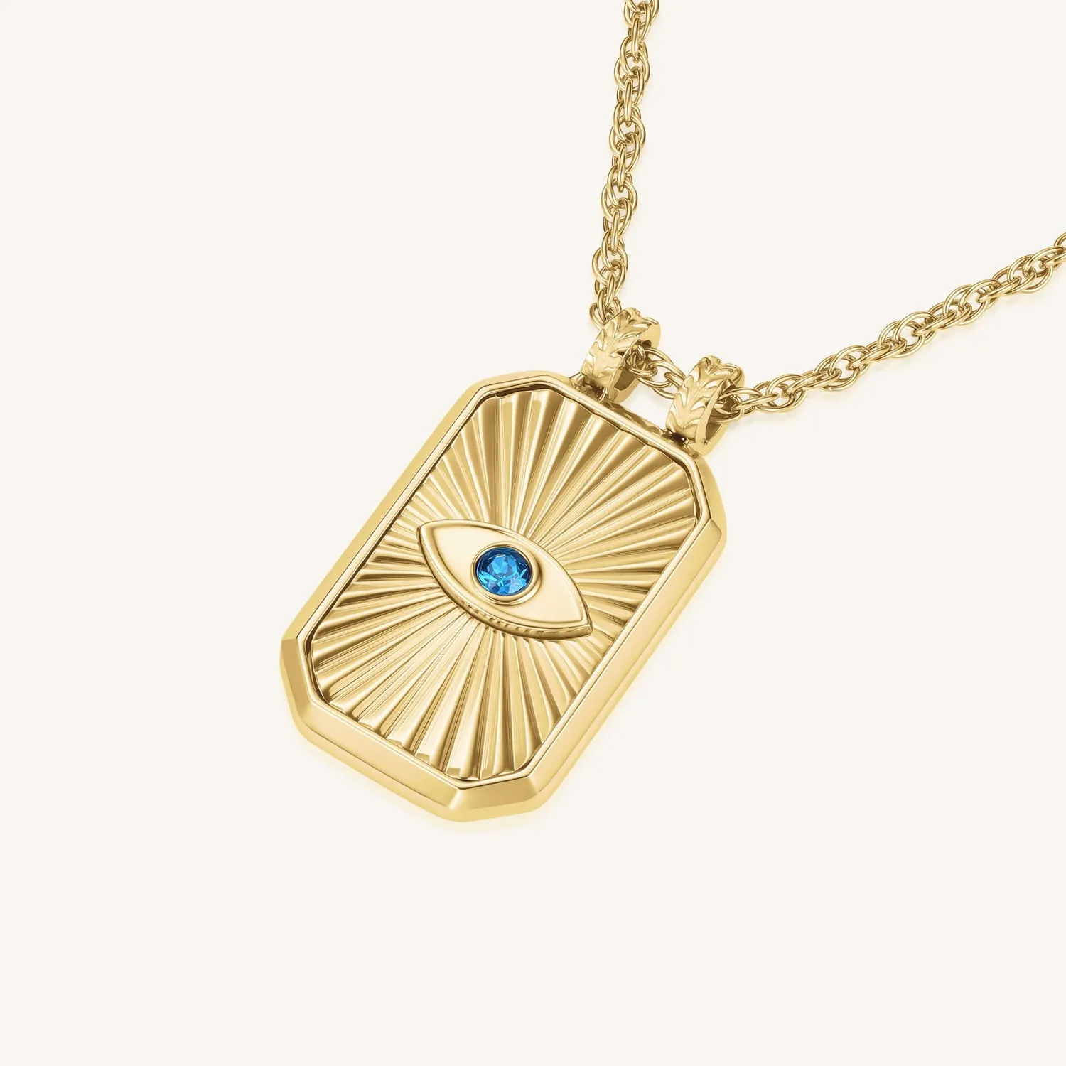 Rosefield Crystals Evil Eye Amulet-halskjede gull 42–46 cm