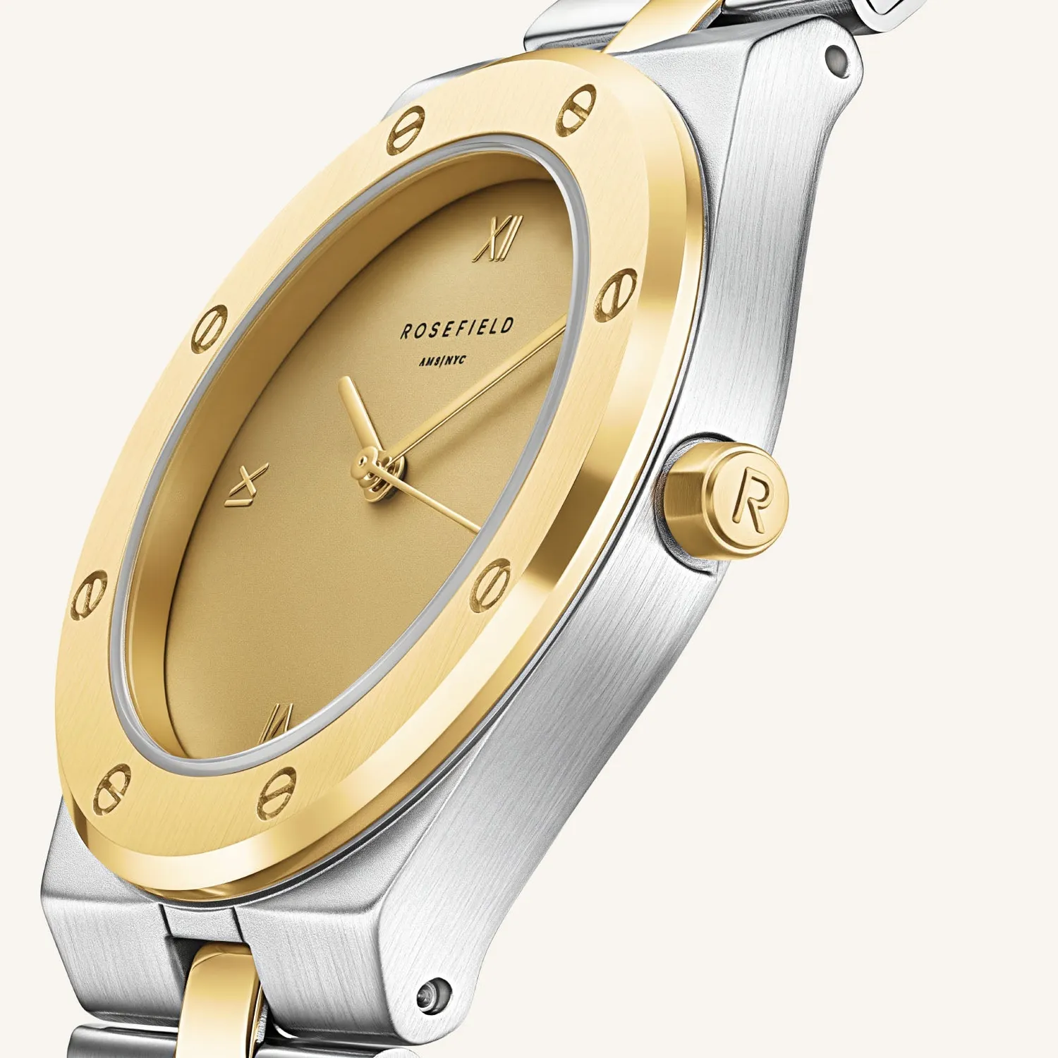 Rosefield Rose Duotone klokke 33,23 mm tofarget stål