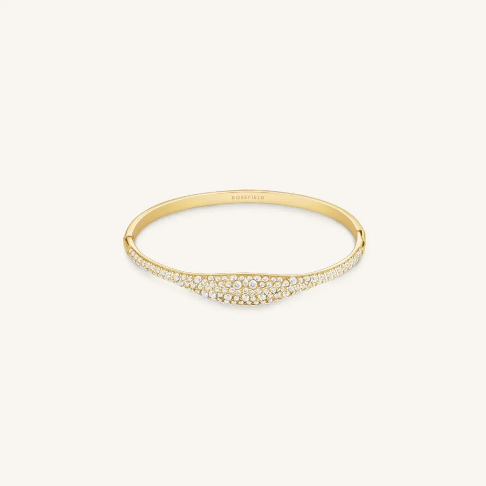 Rosefield Essentials Pave Bangle armbånd gullfarget stål