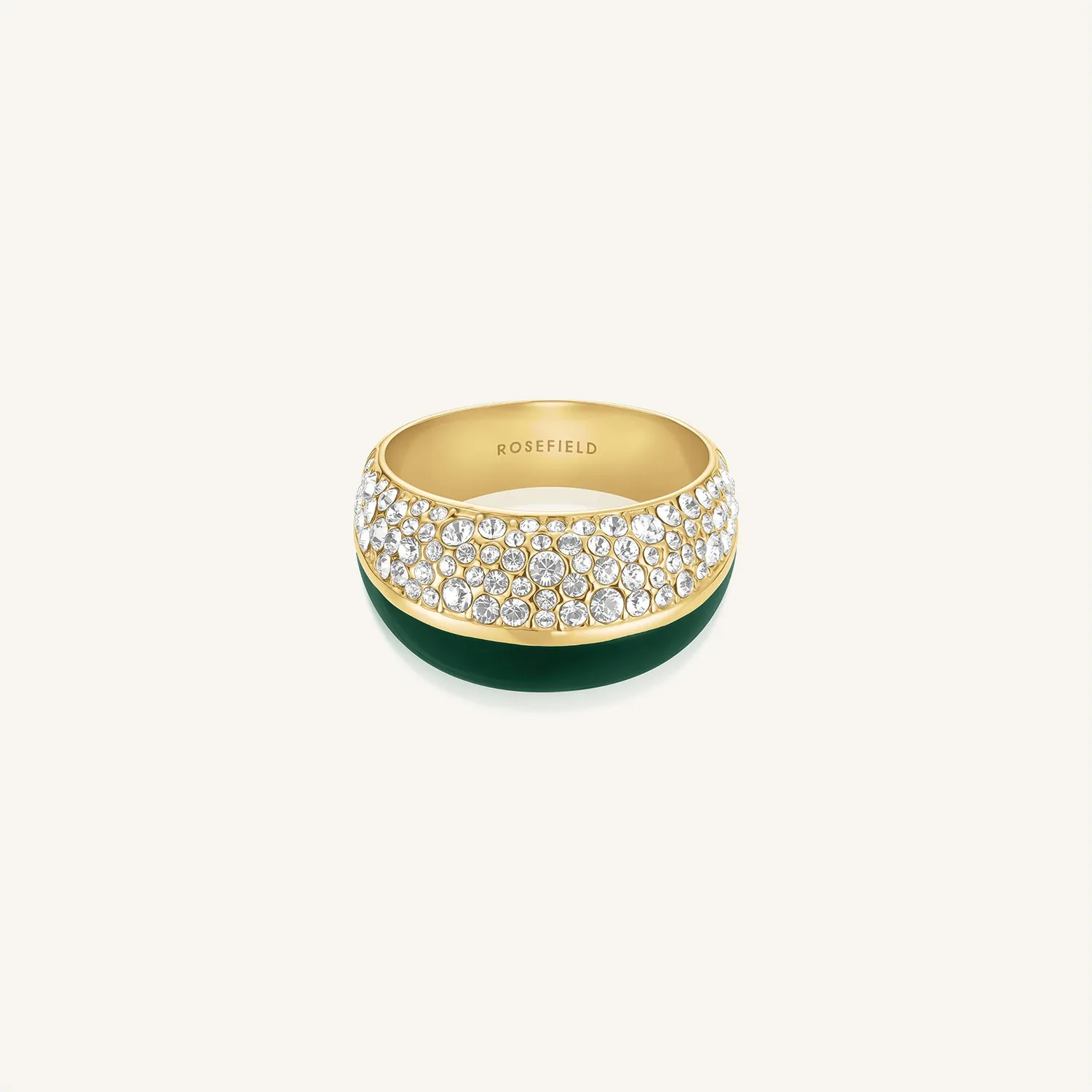 Rosefield Essentials Enamel Pave Ring gull størrelse 48–56