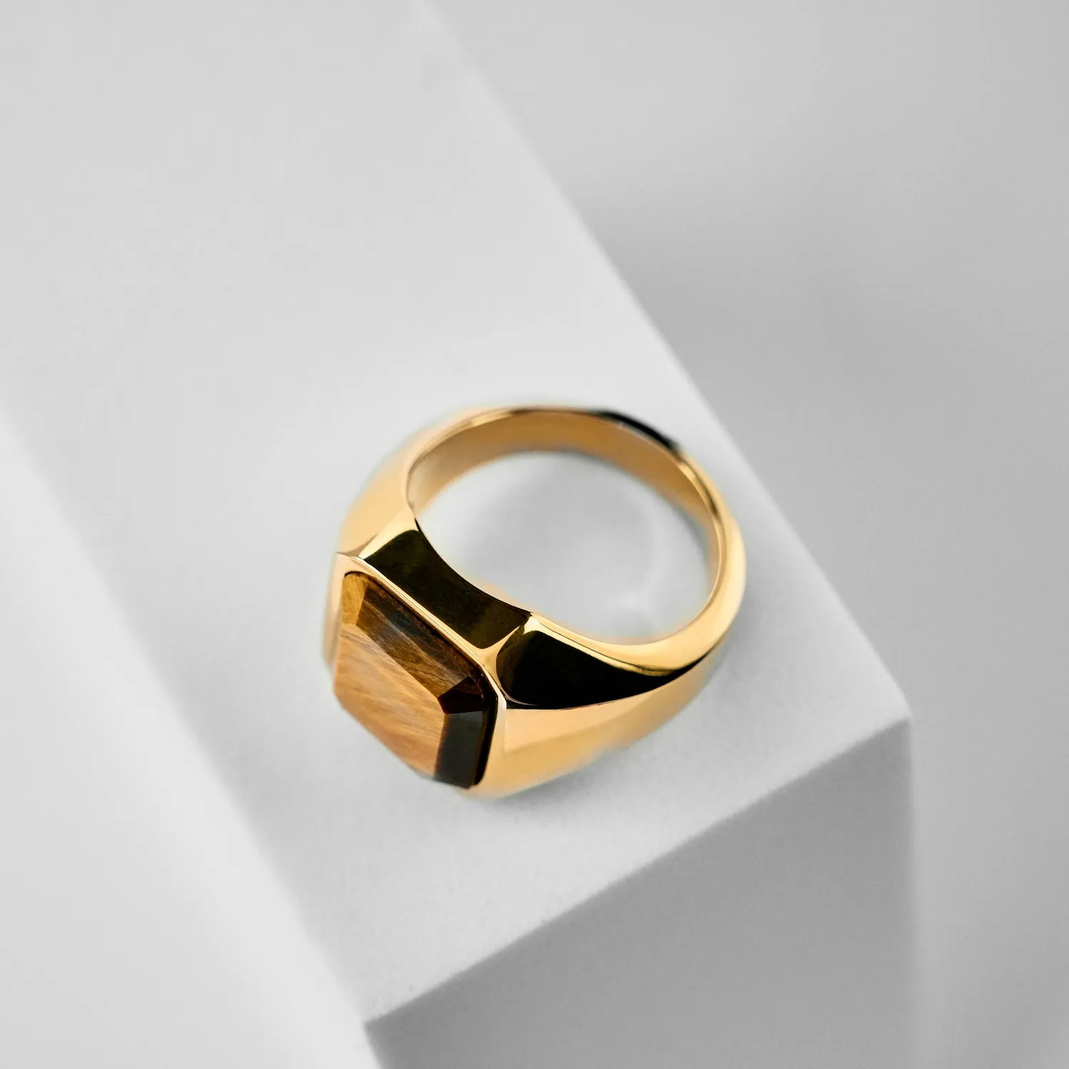 Duxot Atlantica Gold Tiger Eye ring størrelse 20 tigerøye