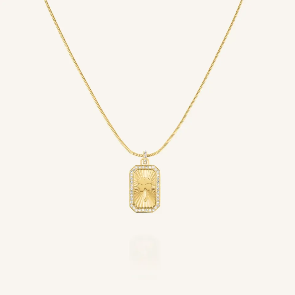 Rosefield Clover Amulet halskjede gull 42–46 cm