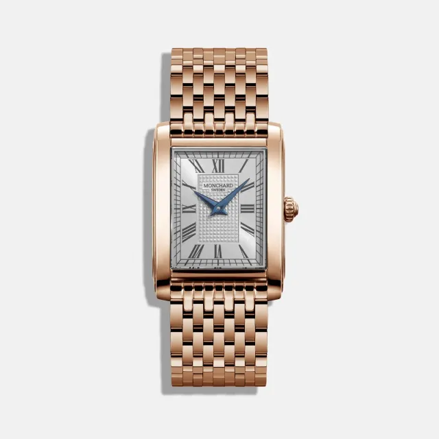 MonChard Classic White on Bracelet - Gold klokke 24,9 mm