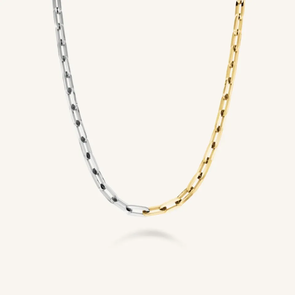 Rosefield Essentials Duotone Chain Necklace halskjede gull og sølv