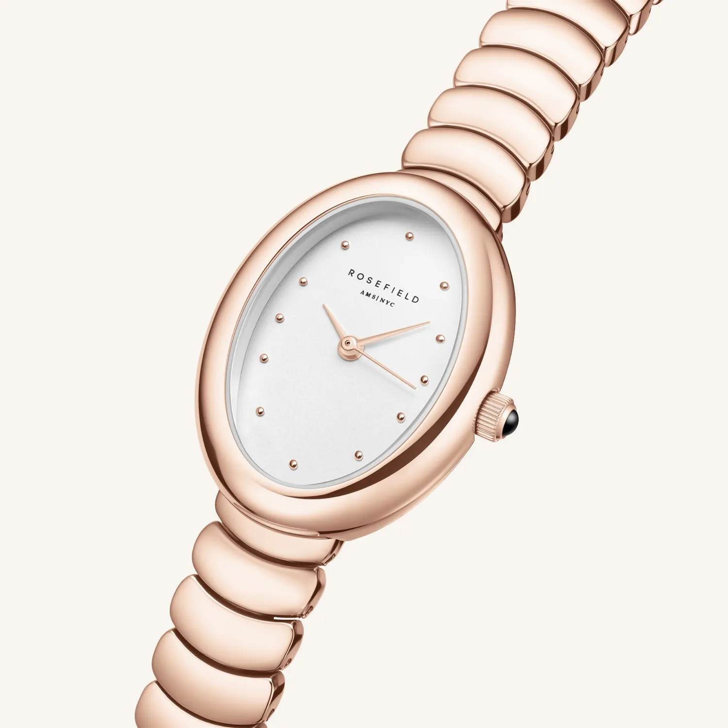 Rosefield Ovale Rose Gold klokke 22 × 29 mm