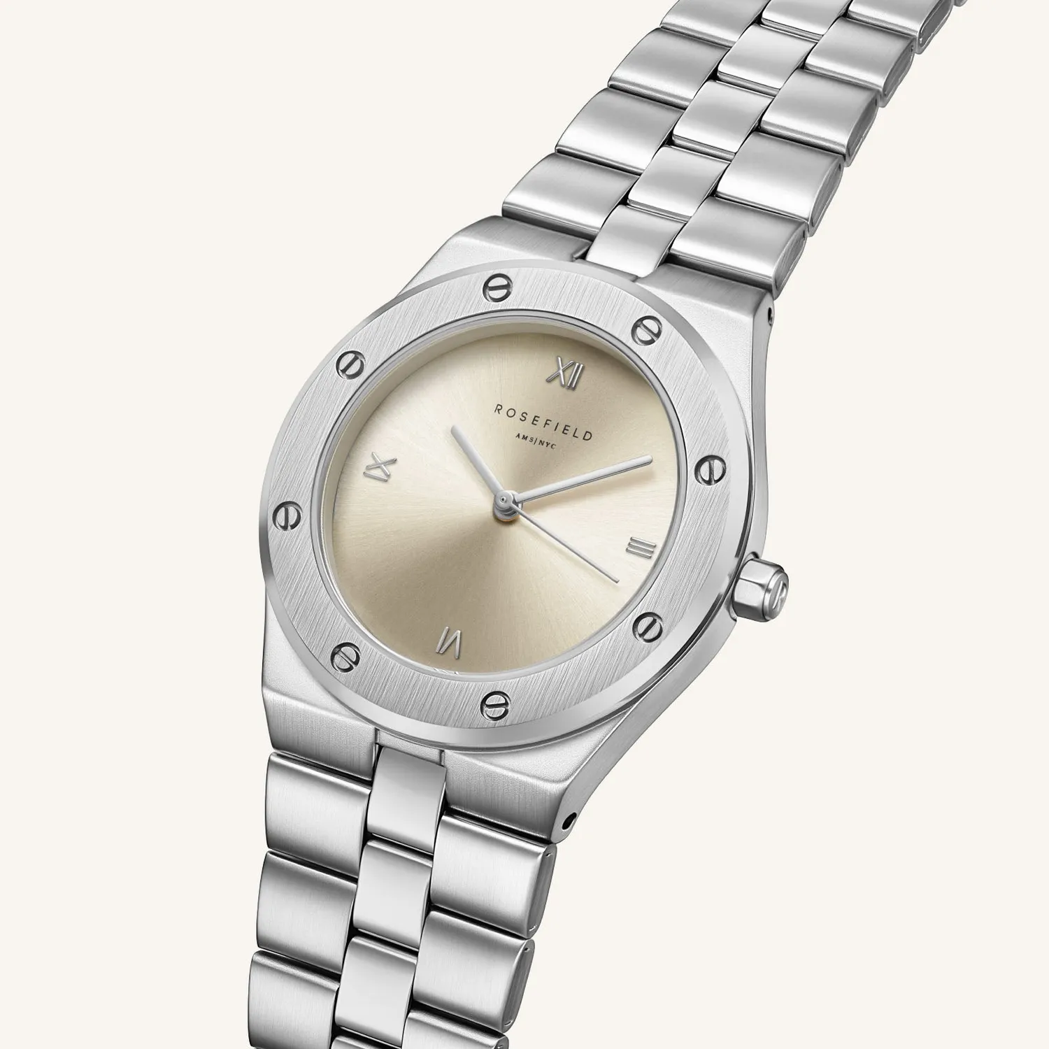 Rosefield Rose Silver armbåndsur sølvfarget 33,23 × 40 mm