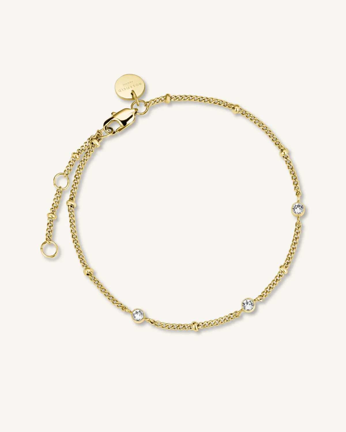 Rosefield Essentials Crystal Bracelet armbånd gull 16,5–19,5 cm