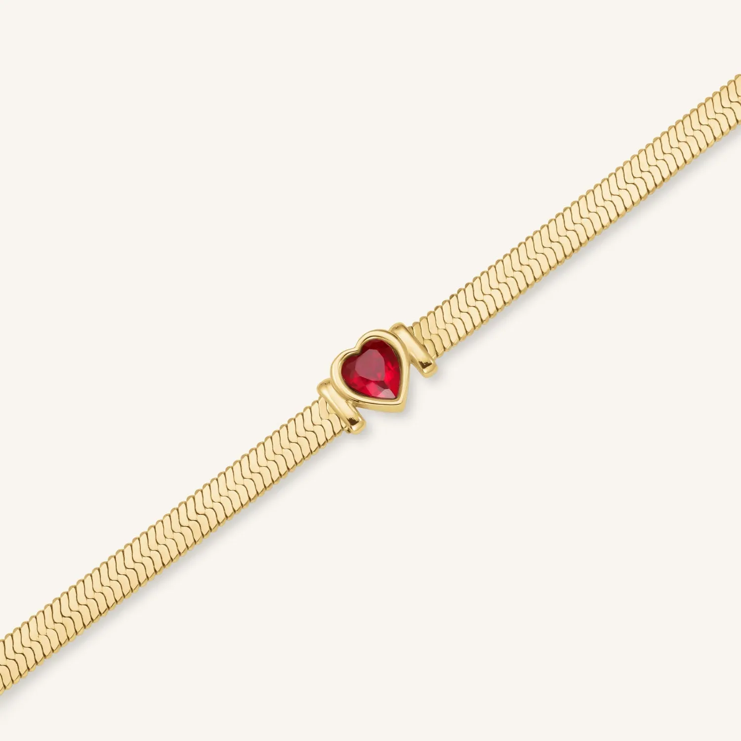 Rosefield Snake Heart Bracelet armbånd gull 16–19,5 cm