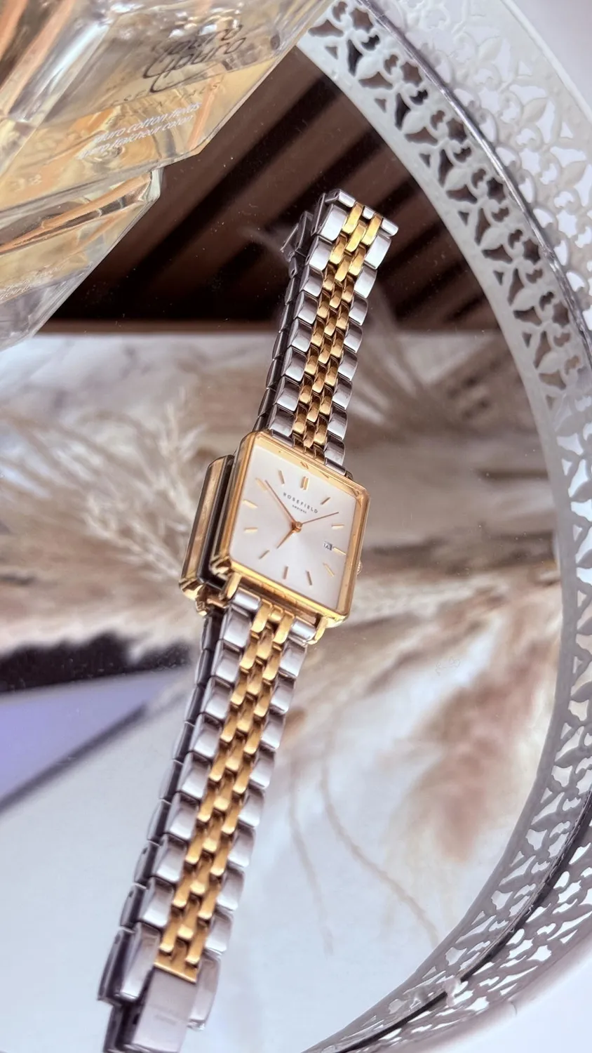 Rosefield Boxy XS klokke tofarget 22 mm lenke