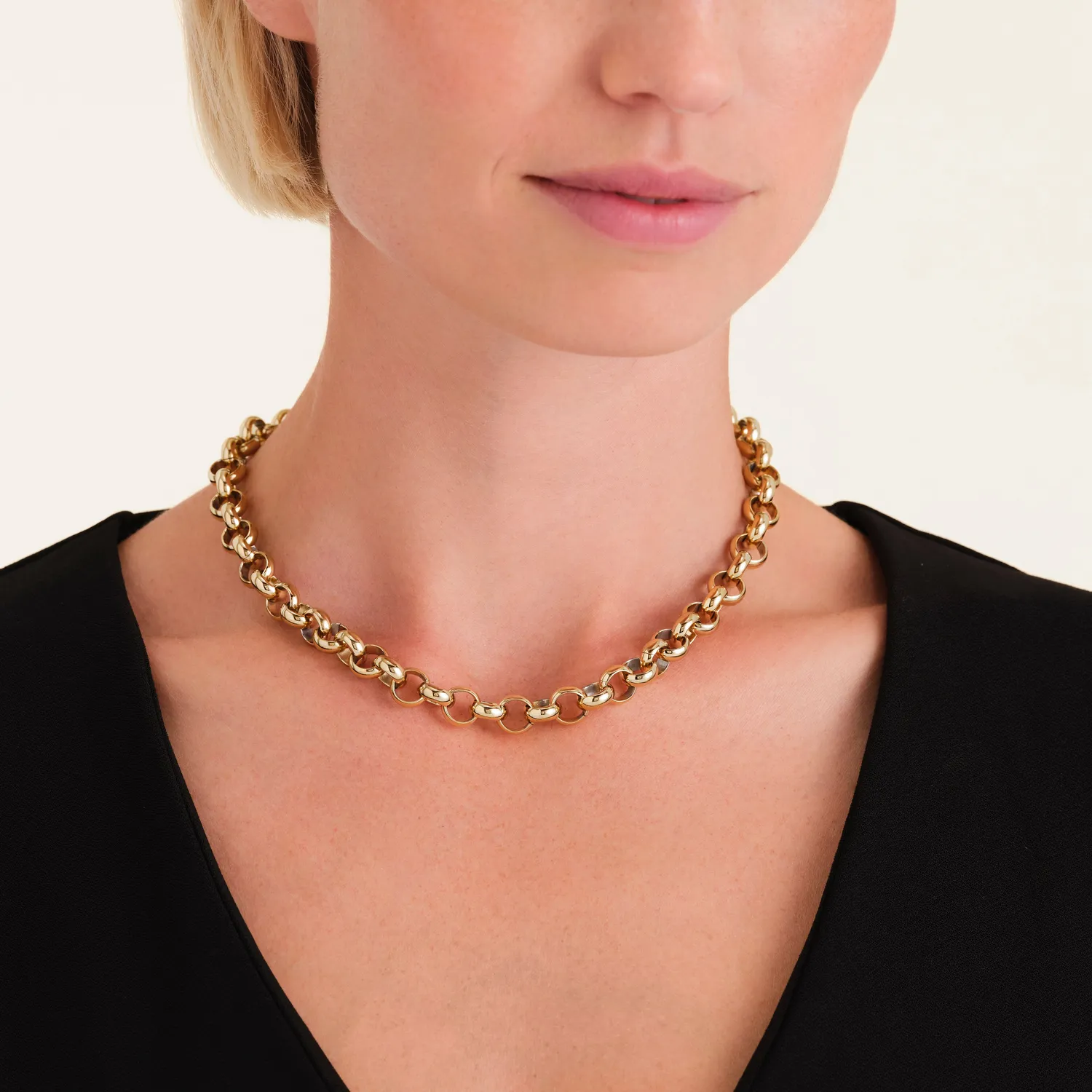 Rosefield Essentials Chunky Necklace halskjede, gull, justerbart