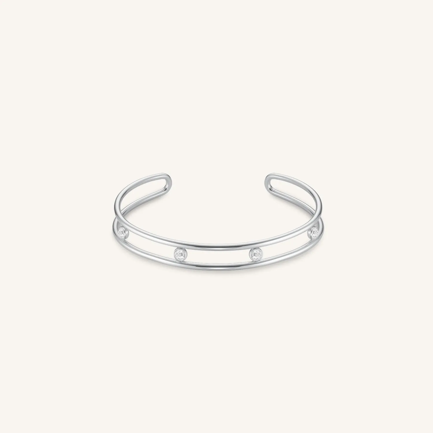 Rosefield Essentials Crystal Bangle armring, gull