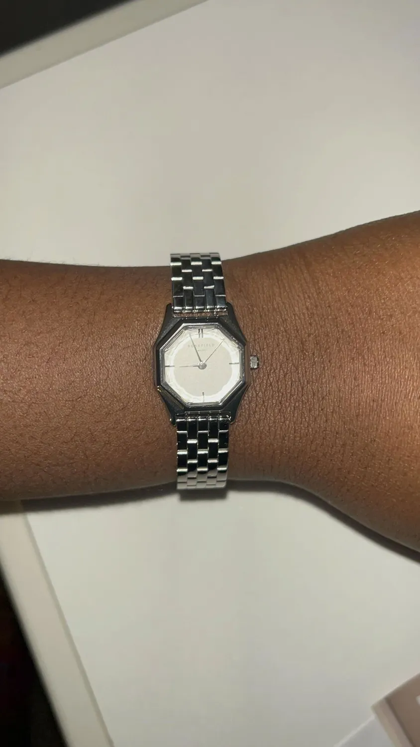 Rosefield Gemme Silver klokke åttekantet sølv 12 mm lenke