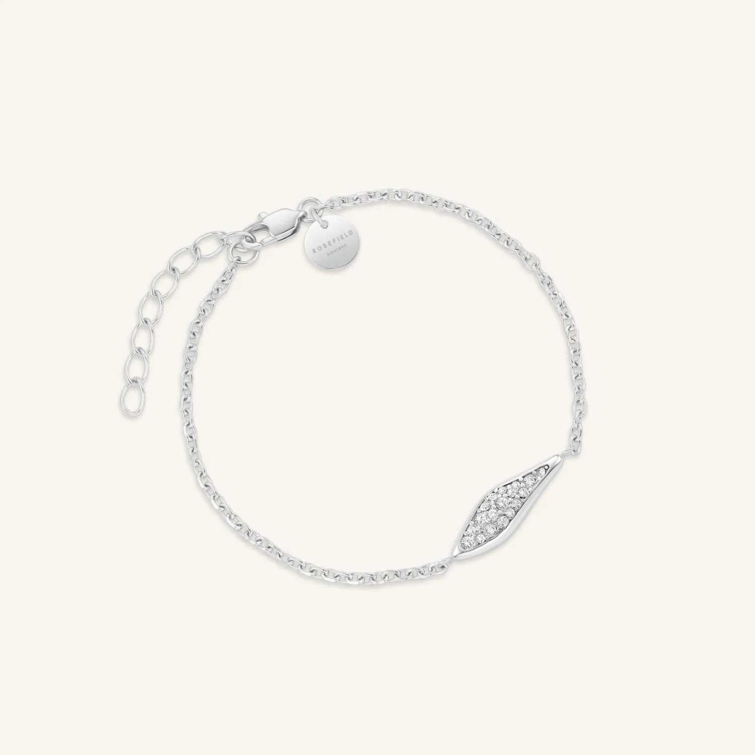 Rosefield Pave Leaf armbånd gullfarget, justerbart