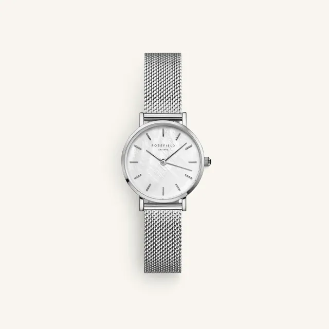 Rosefield Small Edit Pearl sølvklokke 26 mm med perlemorskive