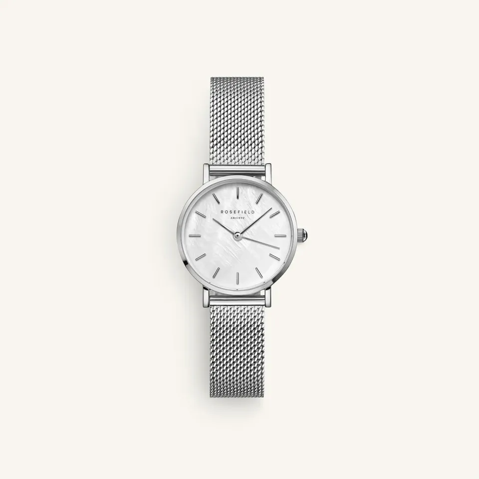 Rosefield Small Edit Pearl sølvklokke 26 mm med perlemorskive
