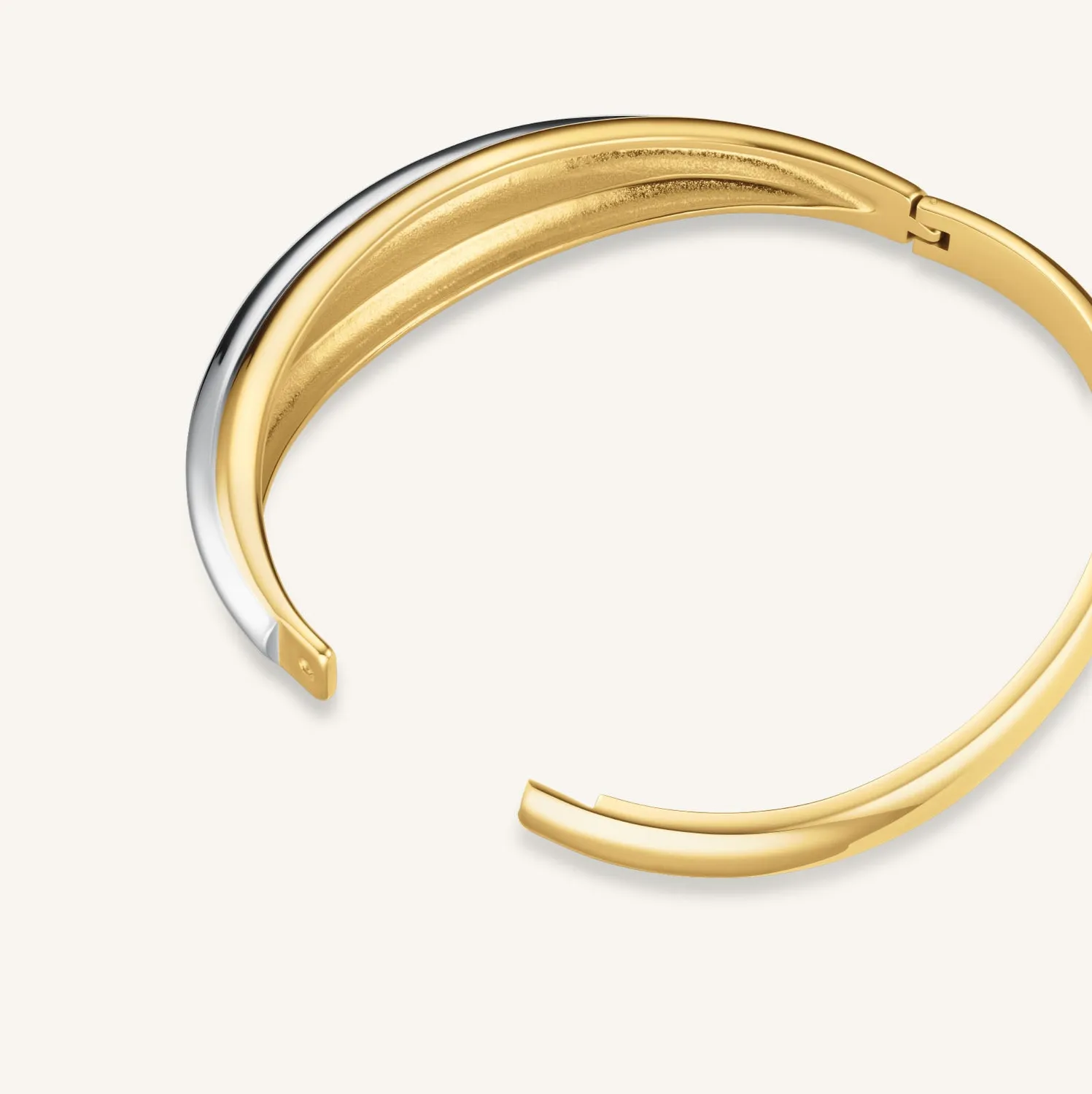 Rosefield Dome Duotone Bangle armring gull og sølv