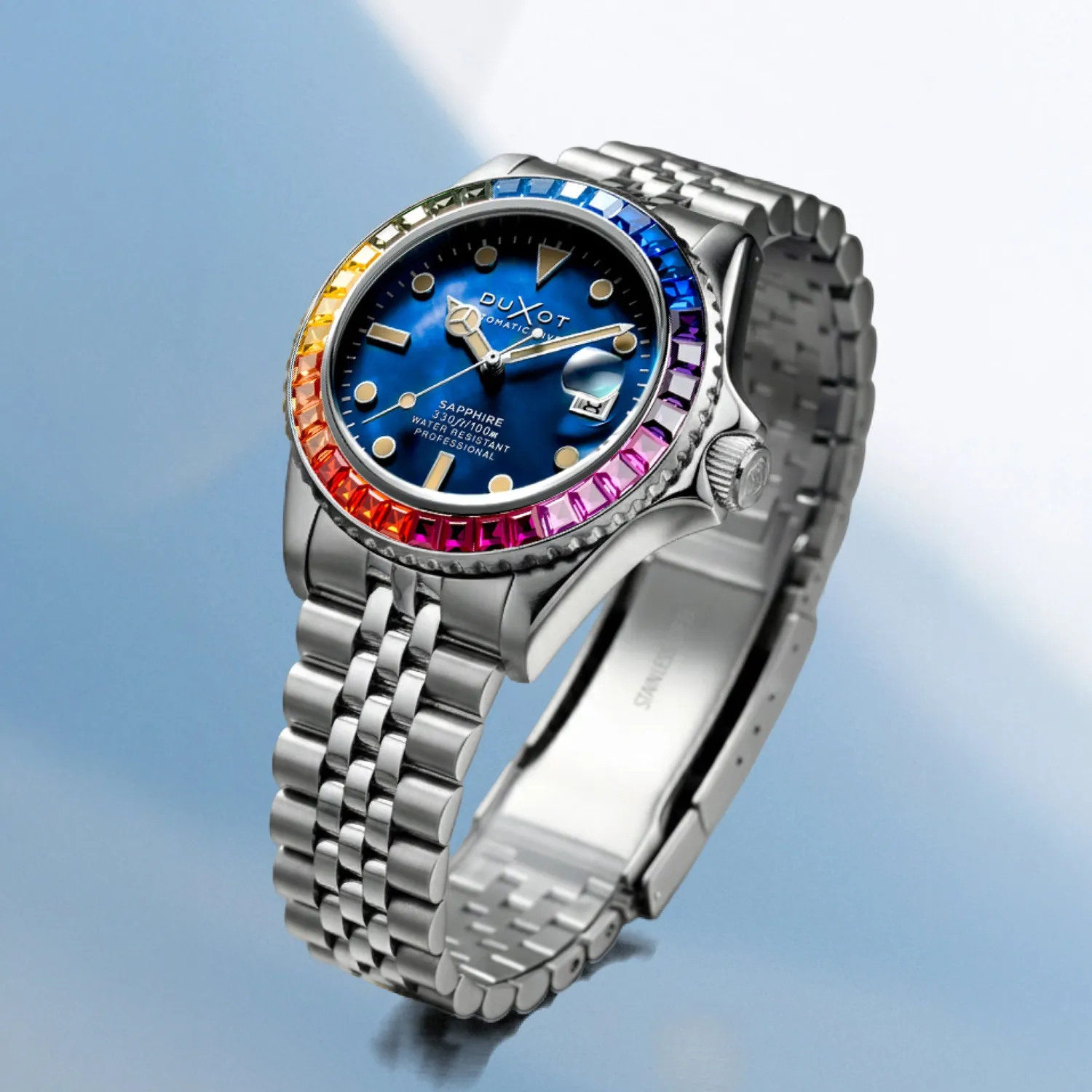 Duxot Atlantica 40 Rainbow Automatic Blue Mop klokke