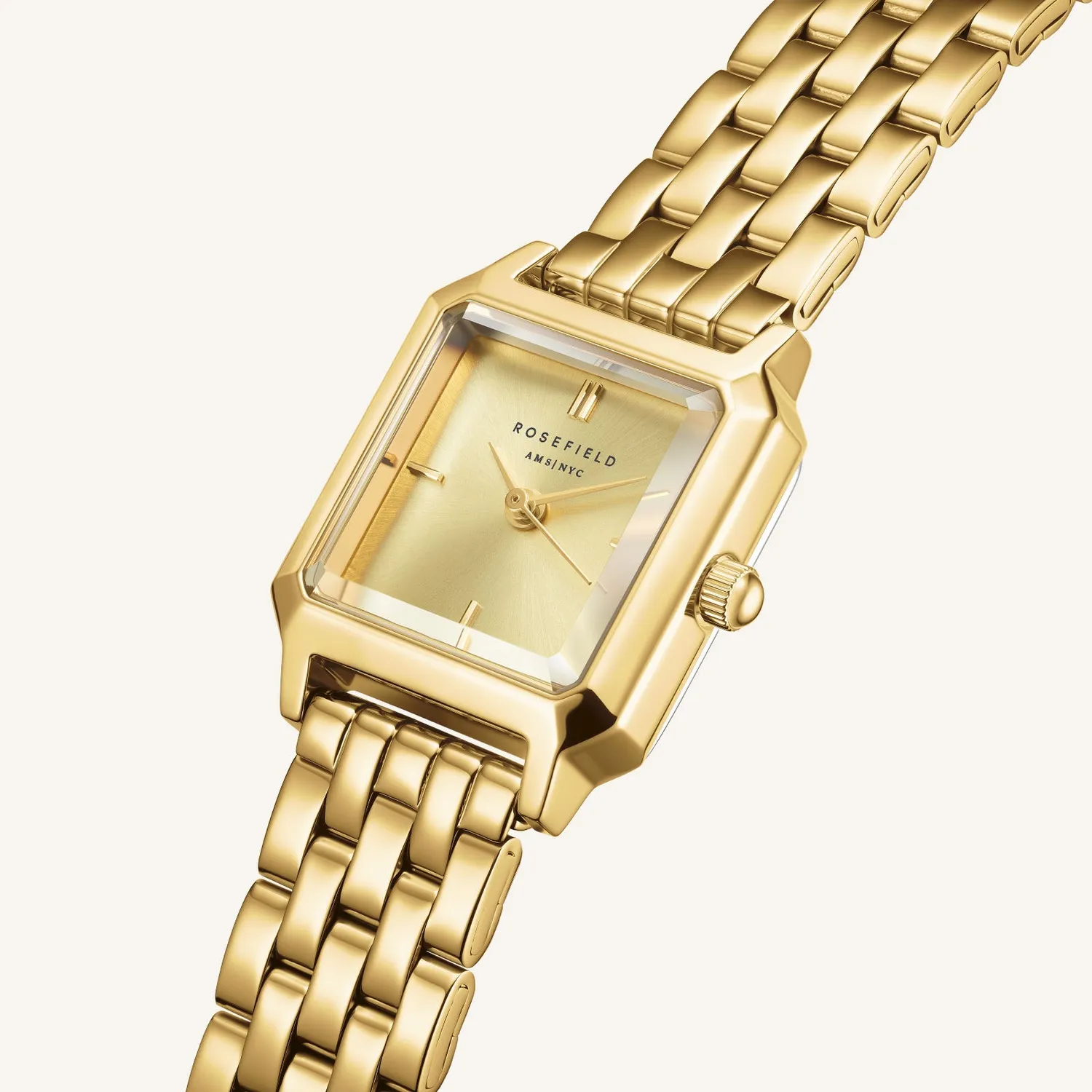Rosefield Boxelle Champagne klokke gull 19,5 mm champagne urskive