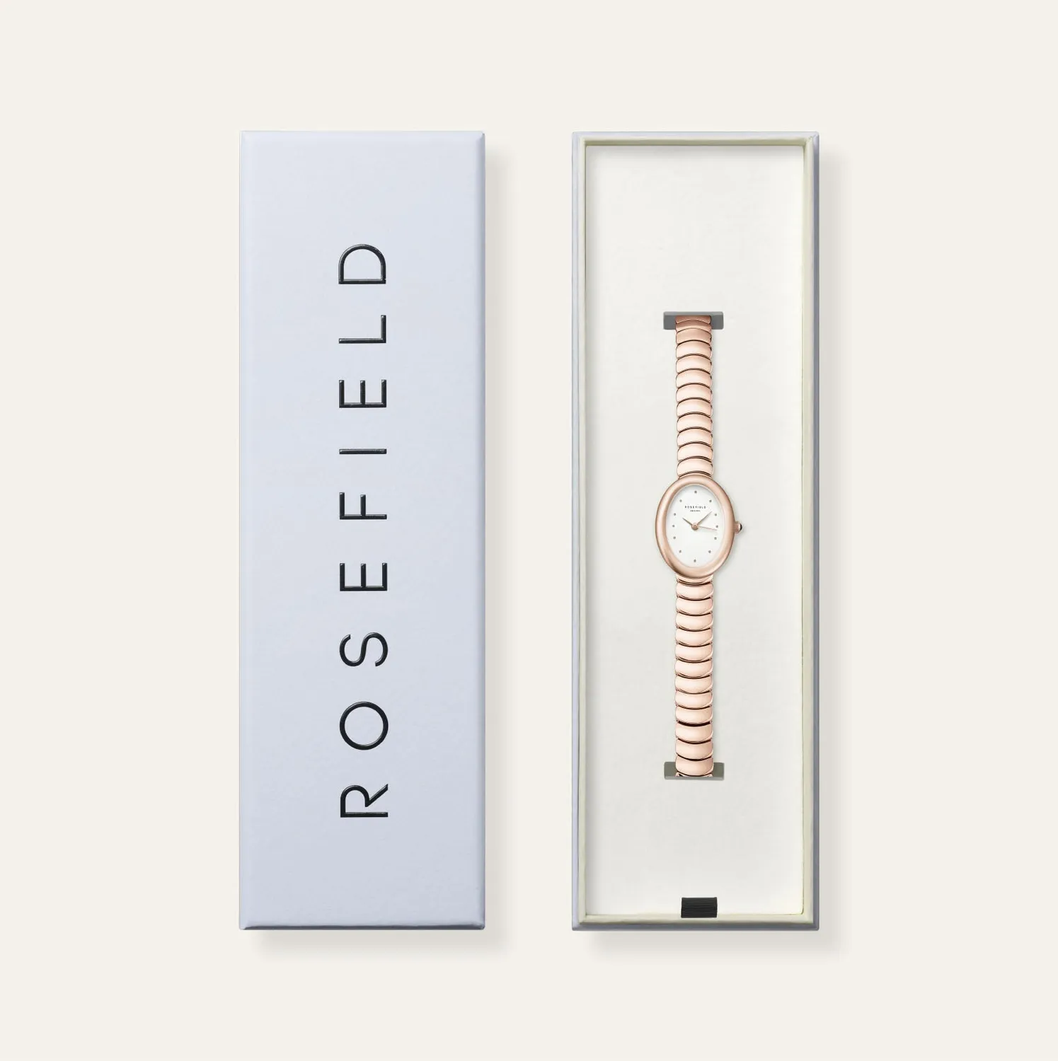 Rosefield Ovale Rose Gold klokke 22 × 29 mm