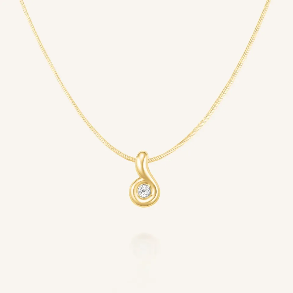 Rosefield Flow Pendant Necklace halskjede gull 42–46 cm