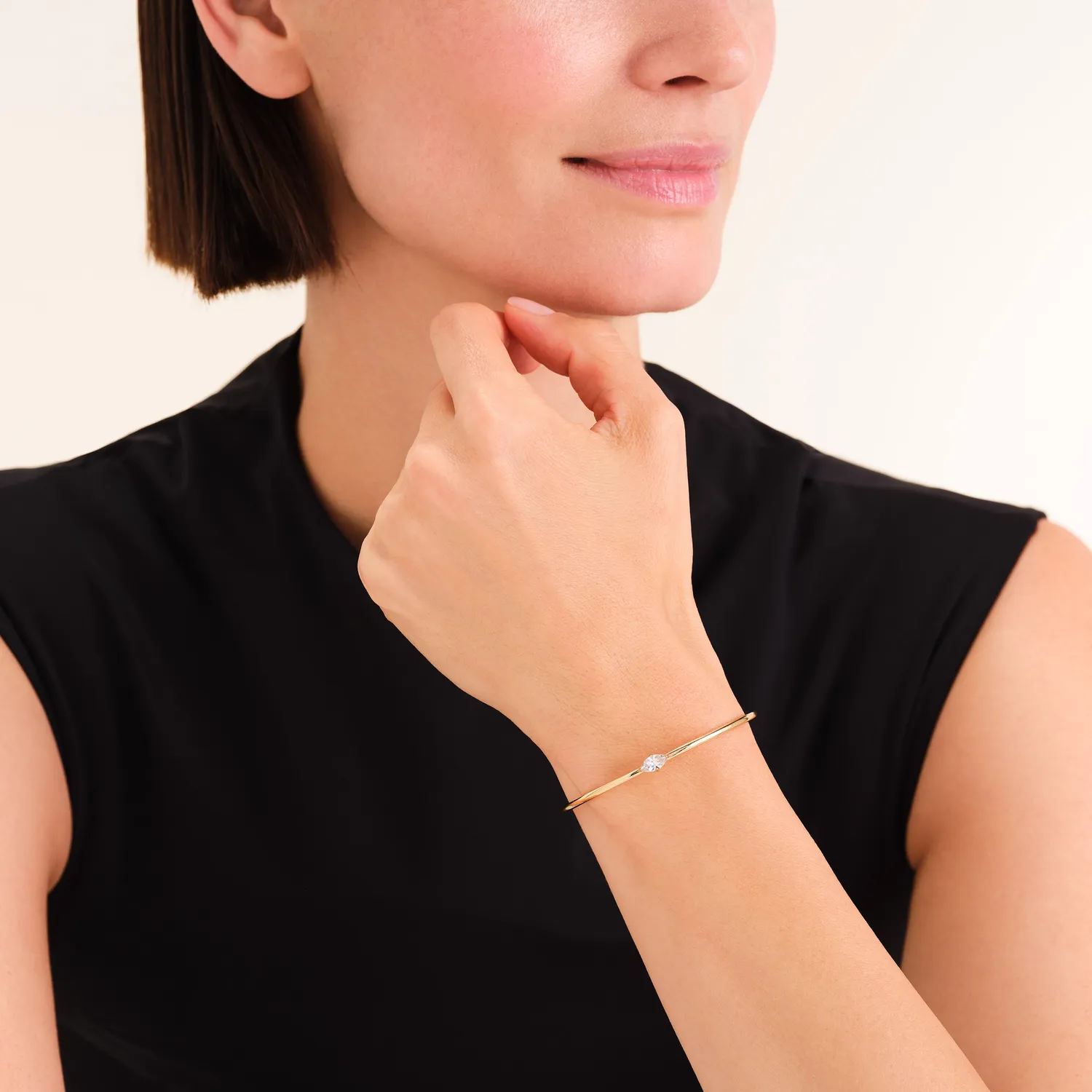 Rosefield Marquise Bangle armbånd blå gullbelagt stål
