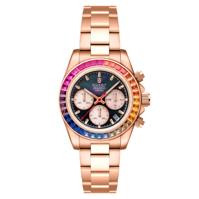 Duxot Accelero Rainbow Chronograph kronograf 40 mm perlerosa