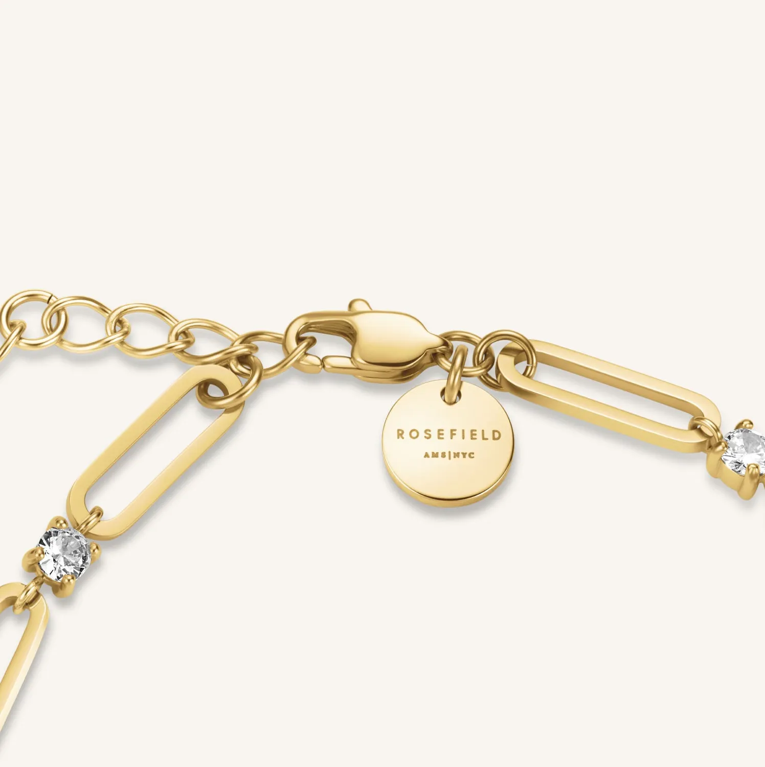 Rosefield Essentials Round Stones Bracelet armbånd gull og sølv justerbart