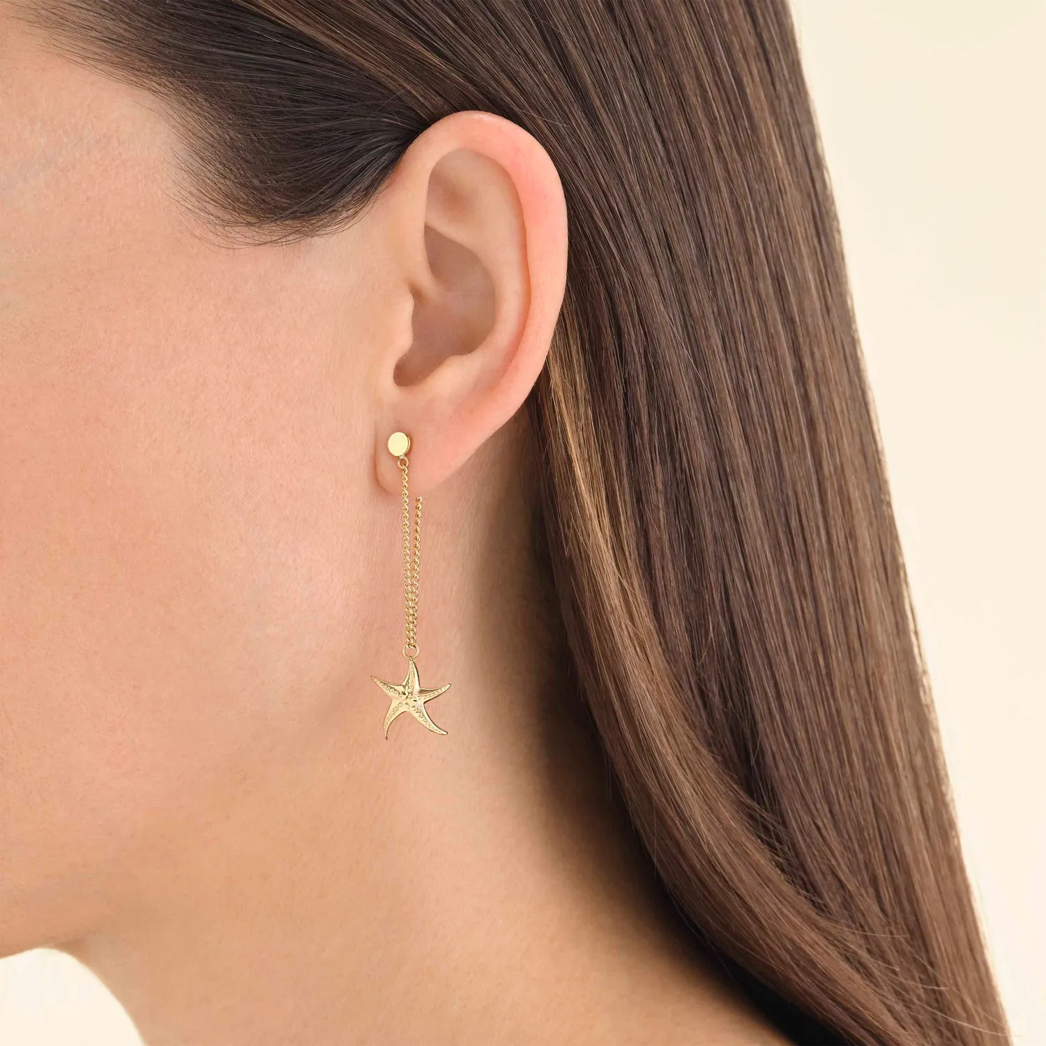 Rosefield Seastar Earrings øredobber gull 4,5 cm