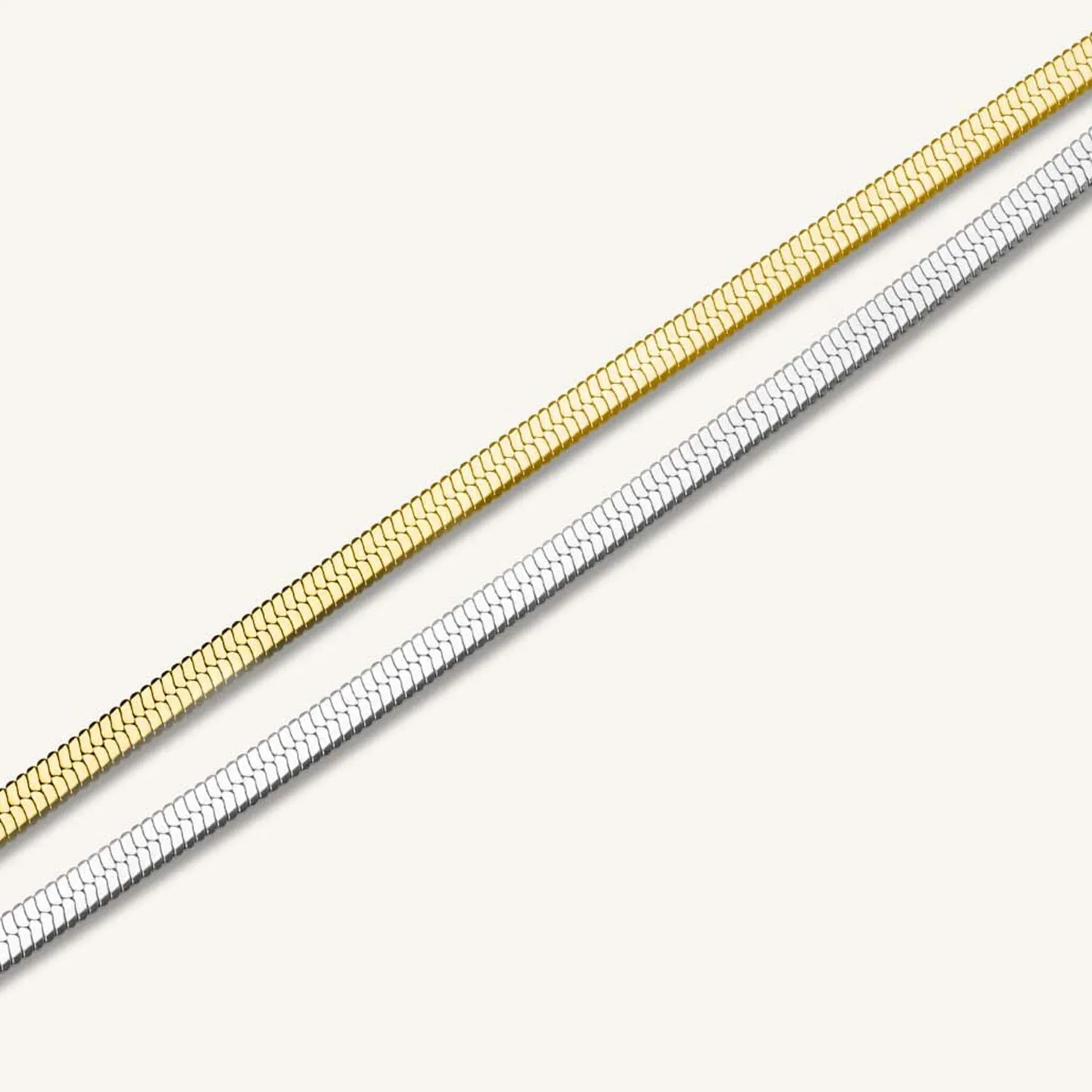 Rosefield Essentials Duo Snake armbånd gull og sølv 16,5–19,5 cm