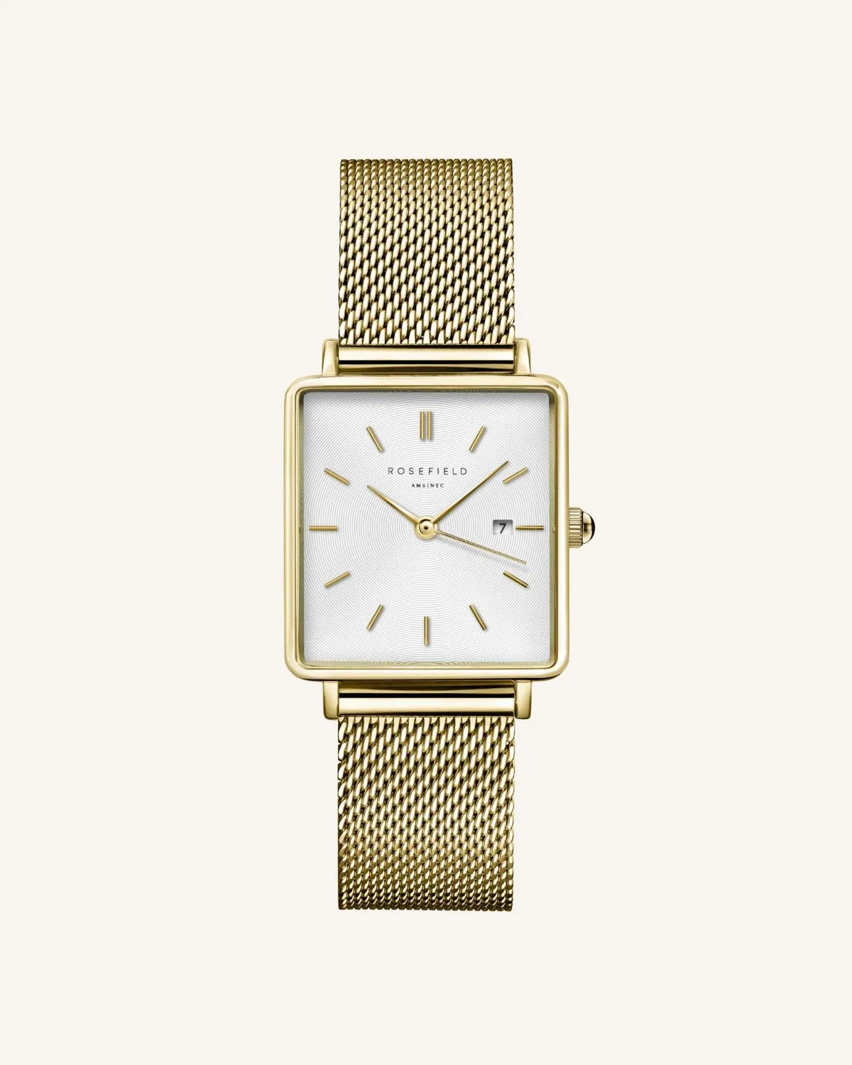 Rosefield Boxy Gold gullklokke og lenkesett