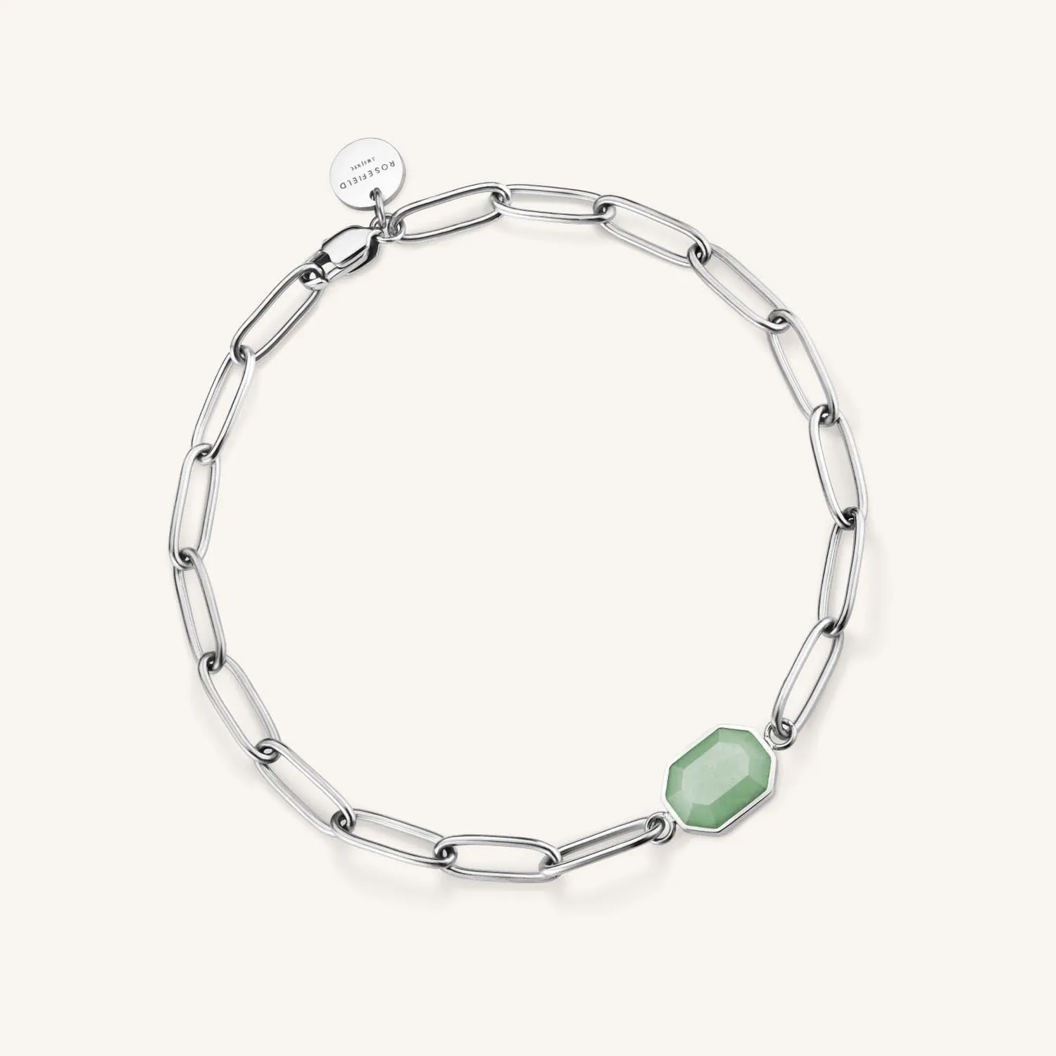 Rosefield Geometric Gemstone Bracelet armbånd gull grønn aventurin