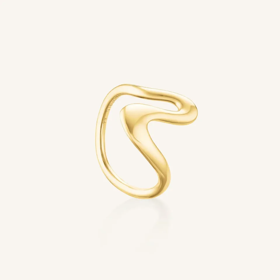 Rosefield Essentials Wave Ring ring gull str. 54 i rustfritt stål