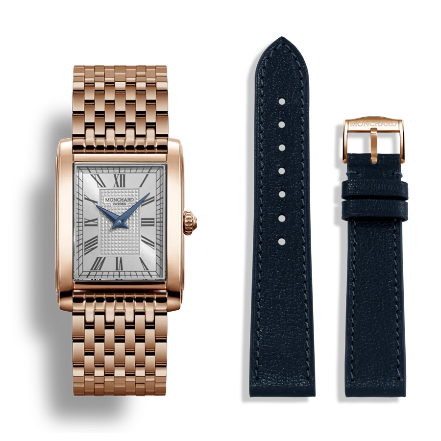 MonChard Classic White on Bracelet - Gold klokke 24,9 mm