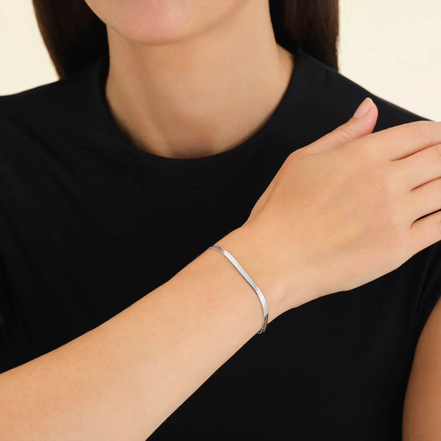 Rosefield Snake Bracelet armbånd sølv 16,5–19,5 cm
