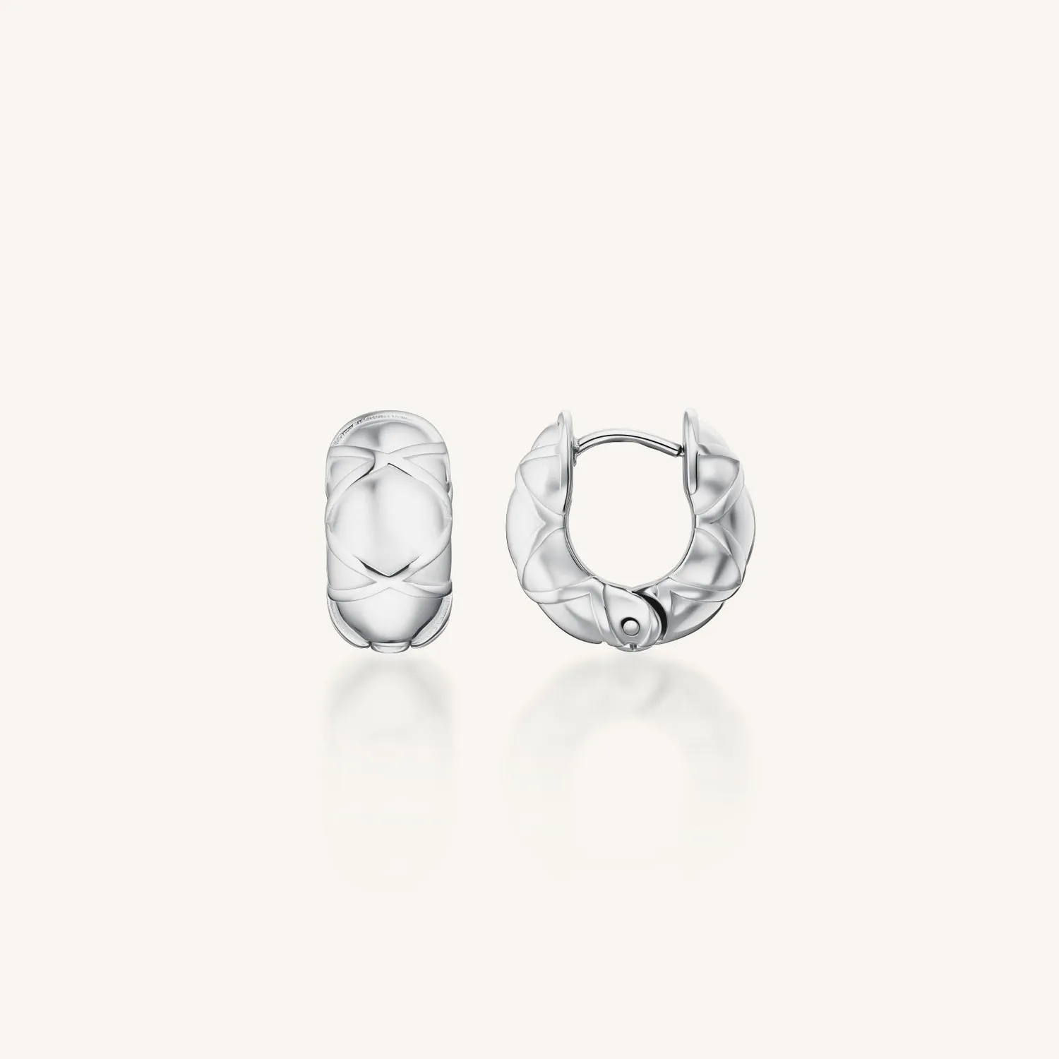 Rosefield Essentials Quilted Hoops øredobber gull og sølv